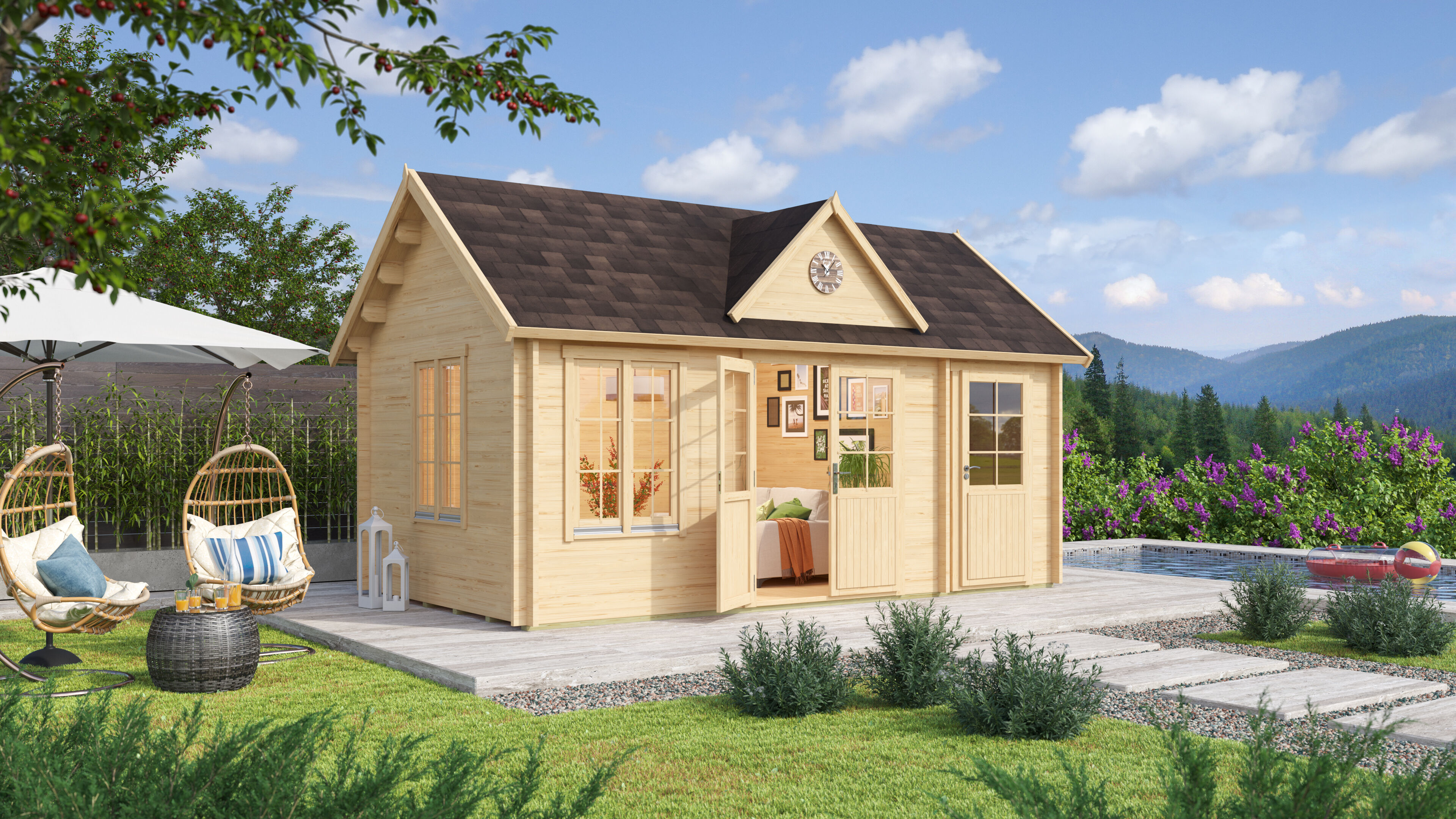 Fjordholz Gartenhaus Modell Teehaus Bradford 44 5x4m | Rabatt: 26 %