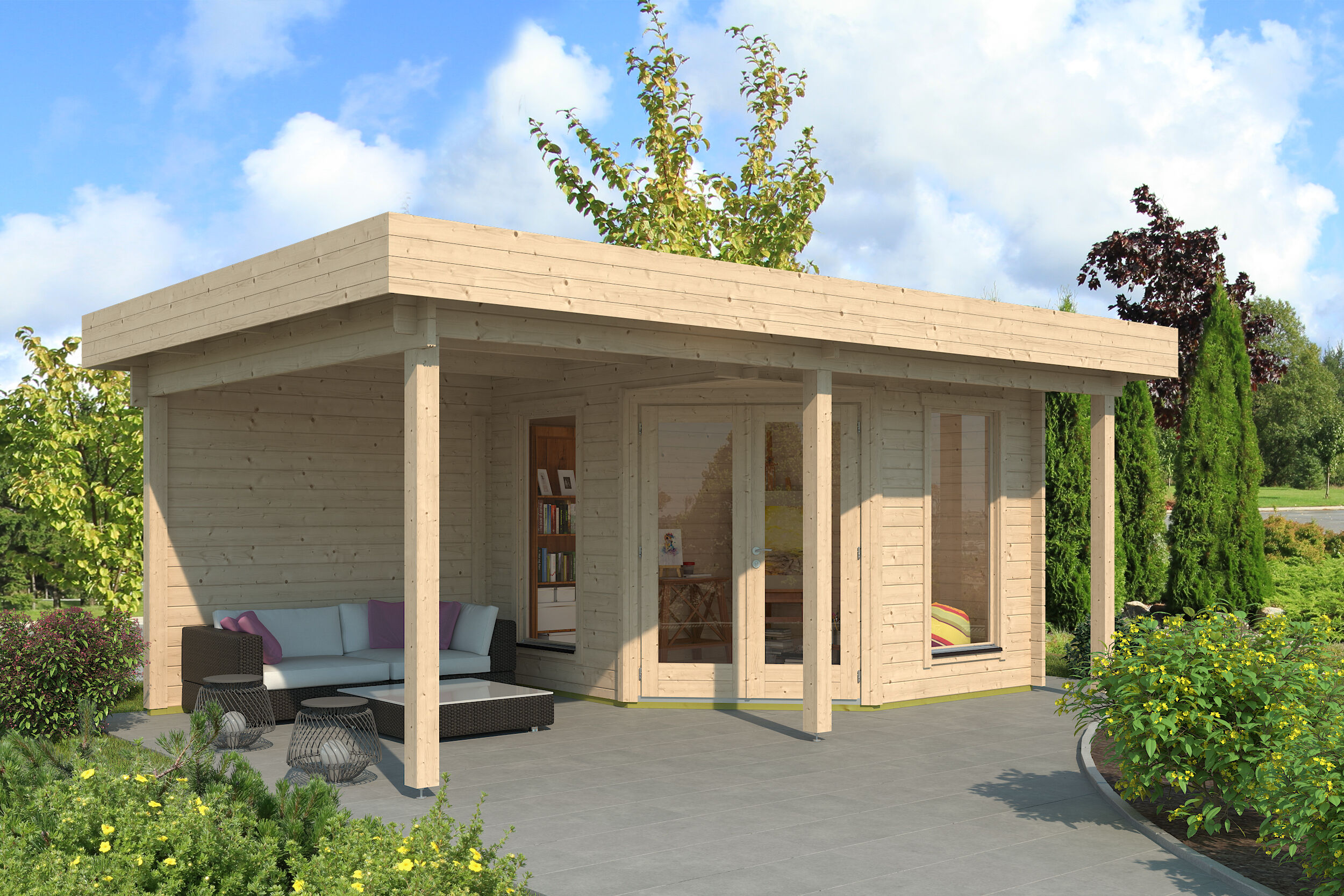 Fjordholz Gartenhaus Modell Nora 44 G Modern 6x4m | Rabatt: 26 %