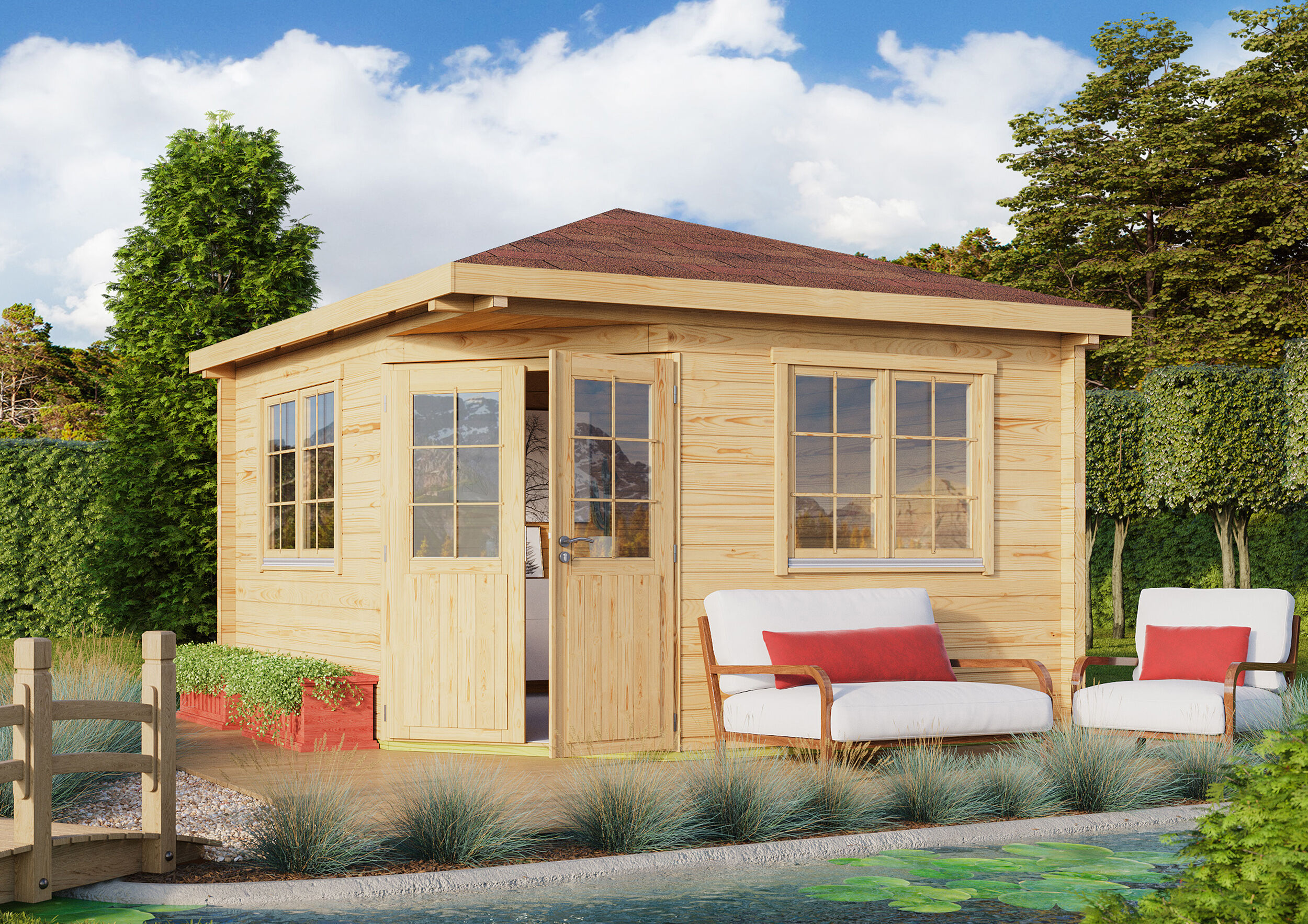 Fjordholz Gartenhaus Modell Fargo 44 A 3x3m | Rabatt: 26 %