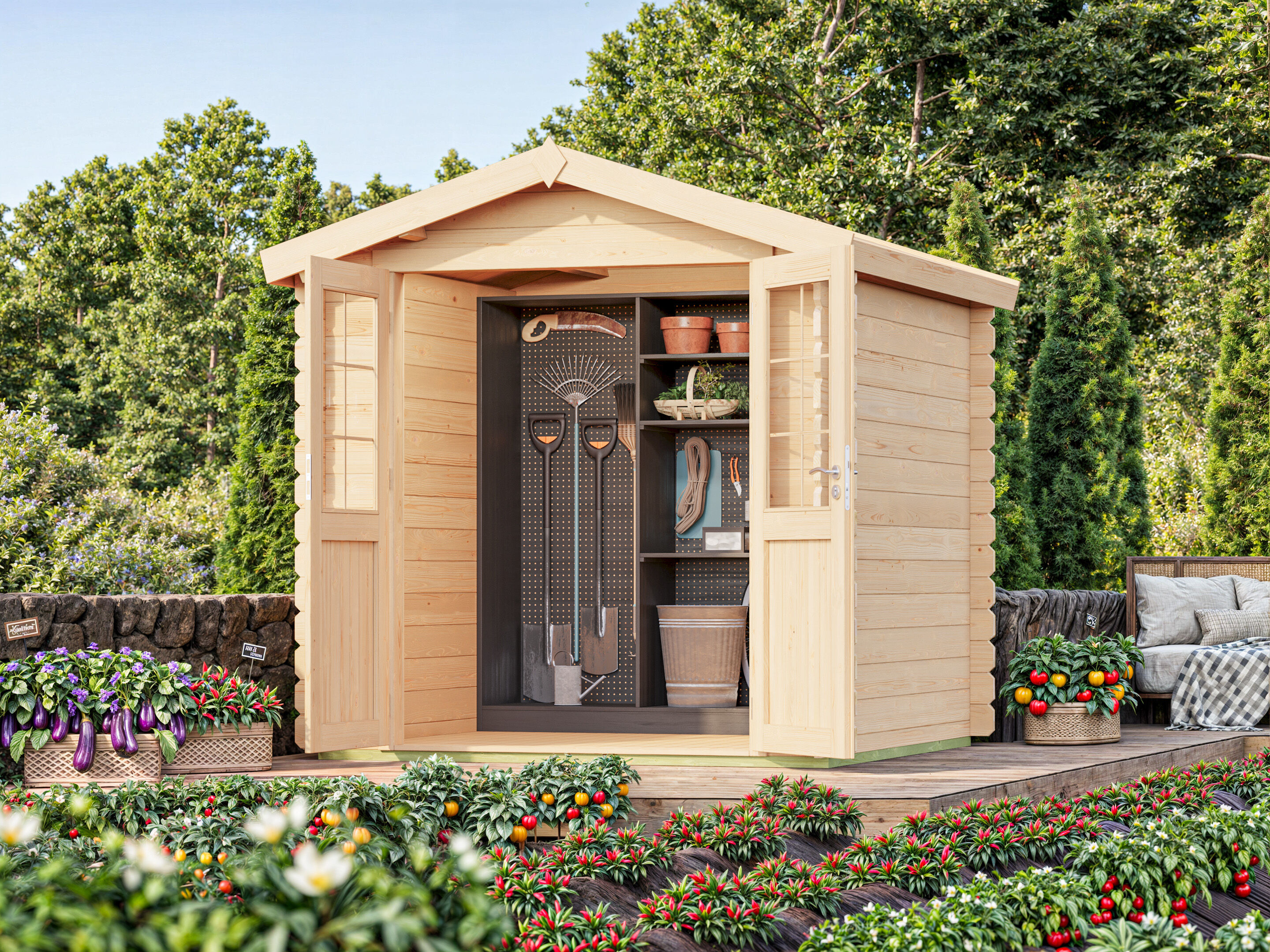 Fjordholz Gartenhaus Modell Bente 28 B 2x2m | Rabatt: 26 %