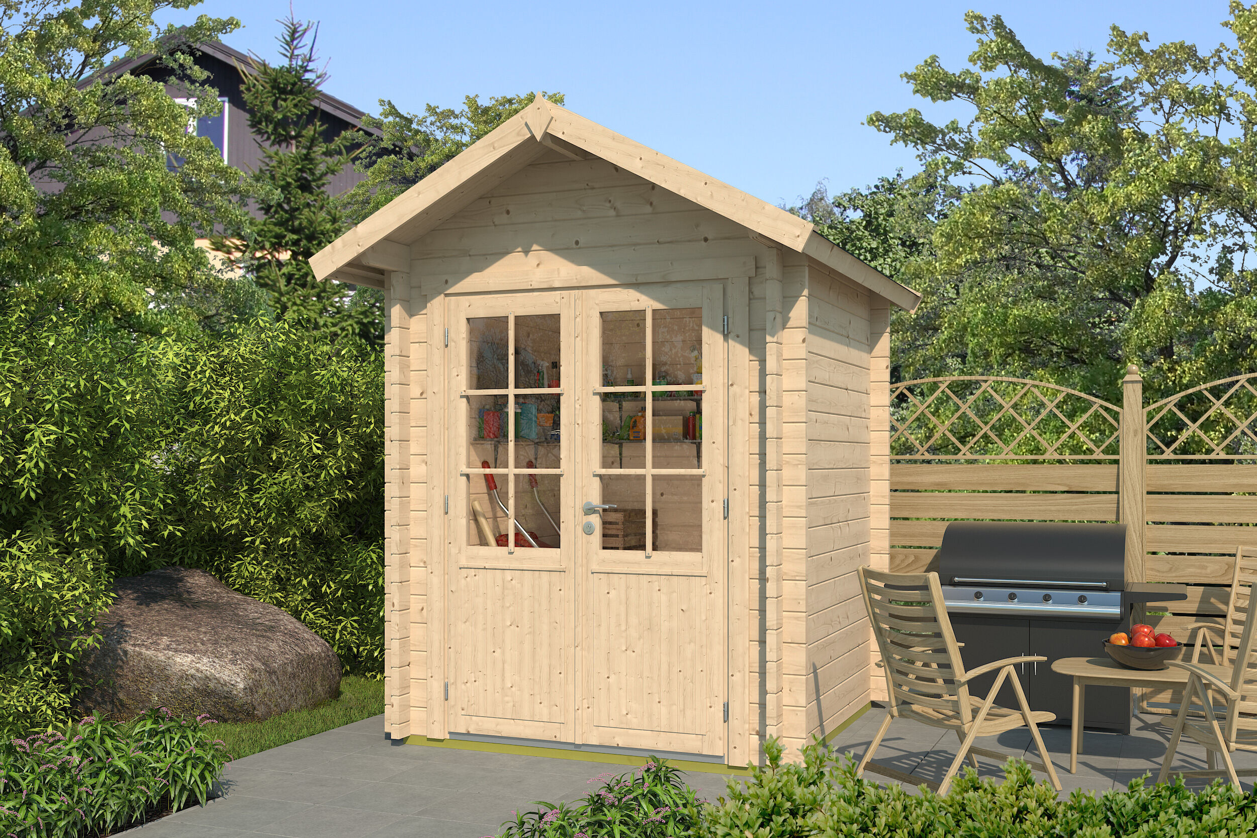Fjordholz Gartenhaus Modell Lexi 44 A Premium 2x2m | Rabatt: 26 %
