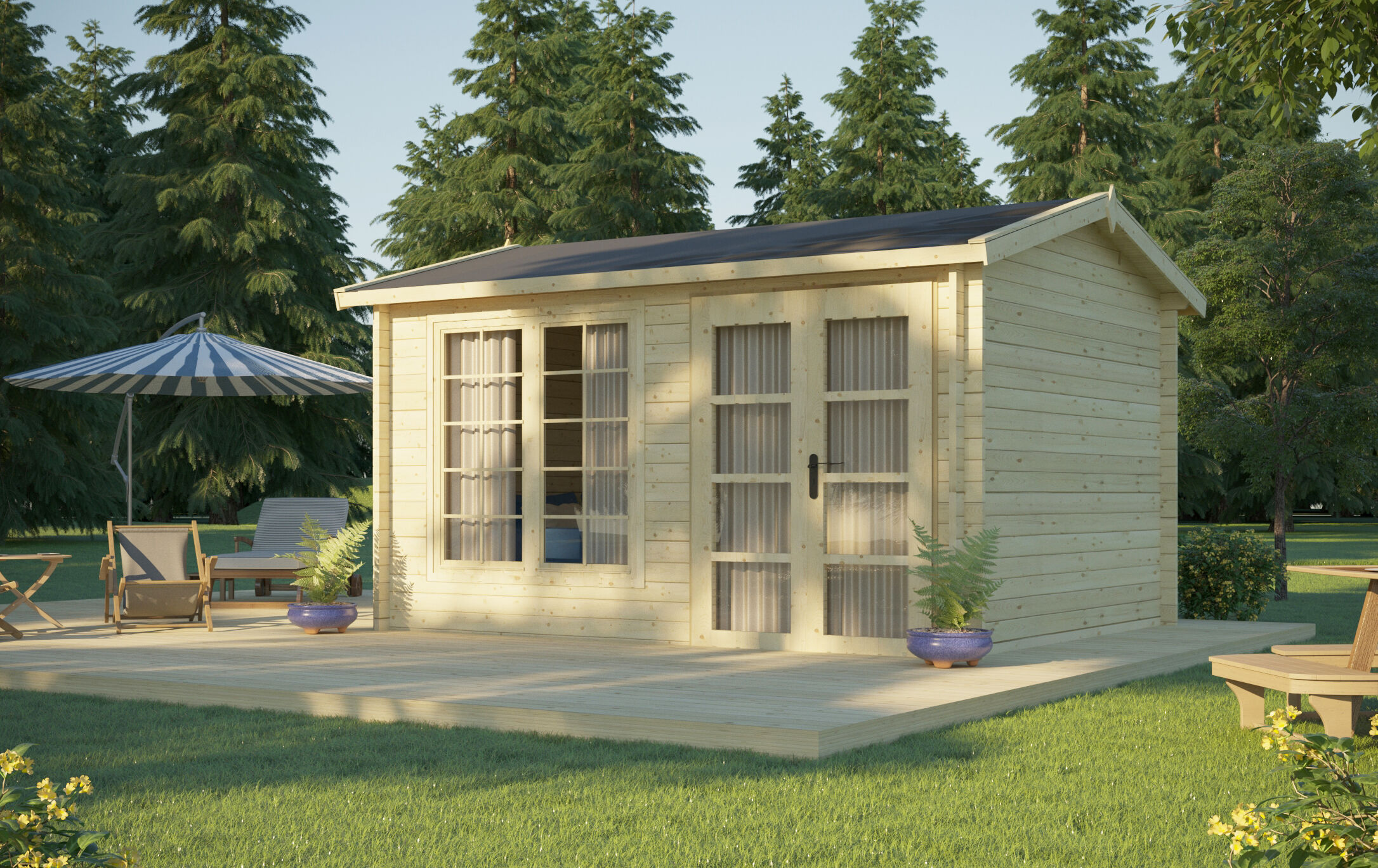 Gartenhaus Modell Irvine 40 4x3m | Rabatt: 26 %