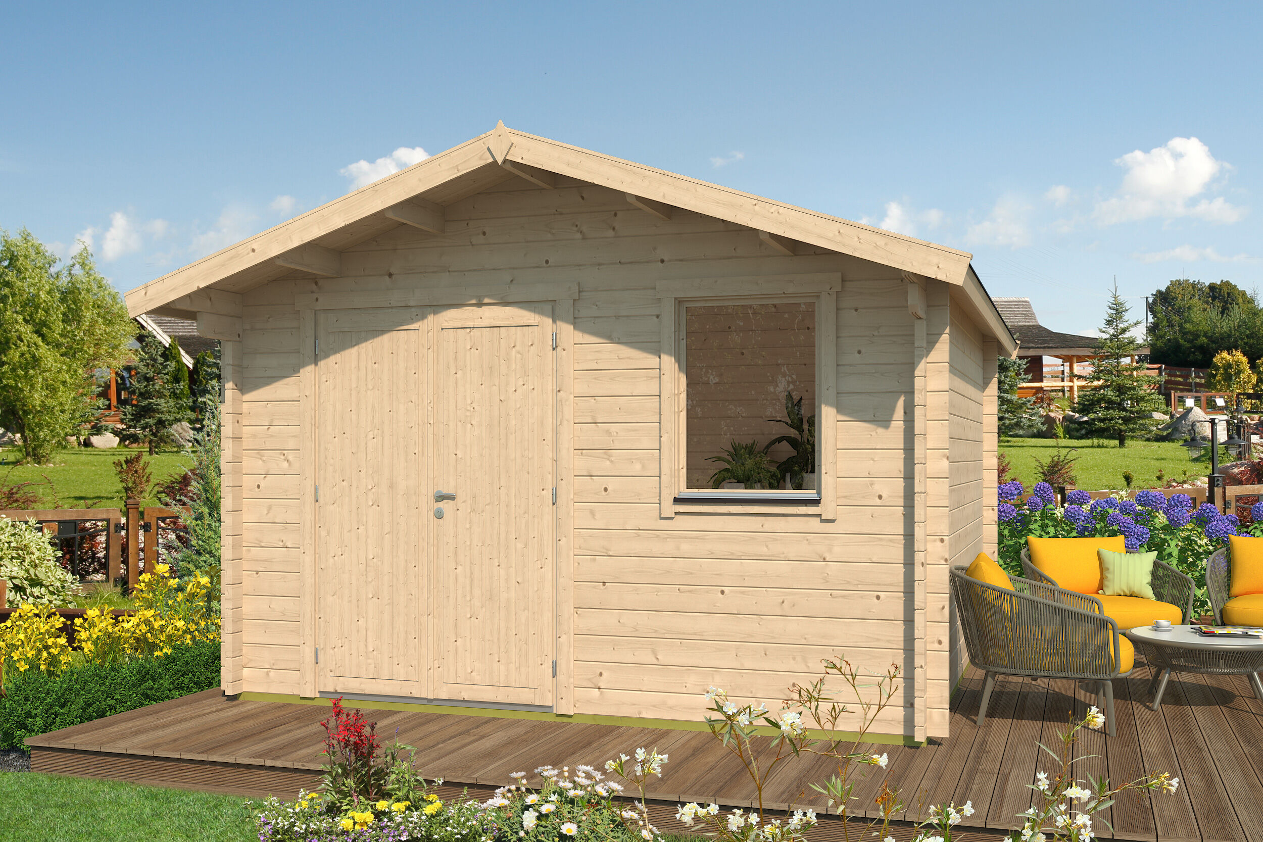 Fjordholz Gartenhaus Modell Lexi 44 J Premium 4x4m | Rabatt: 26 %