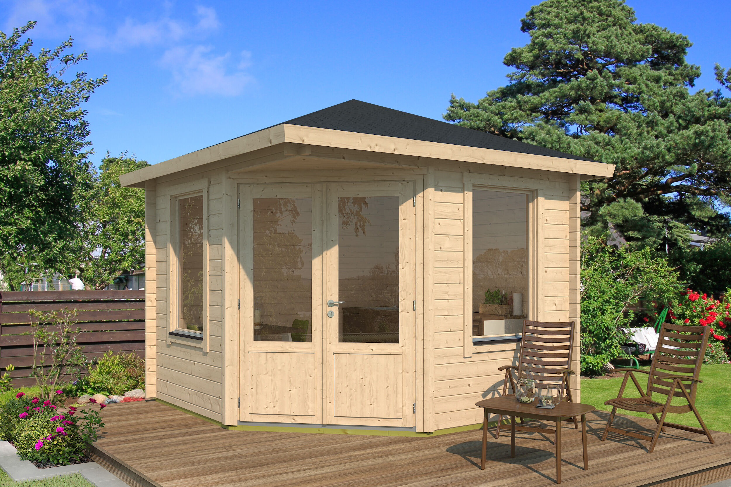 Fjordholz Gartenhaus Modell Lisa 44 A Klassik 3x3m | Rabatt: 26 %
