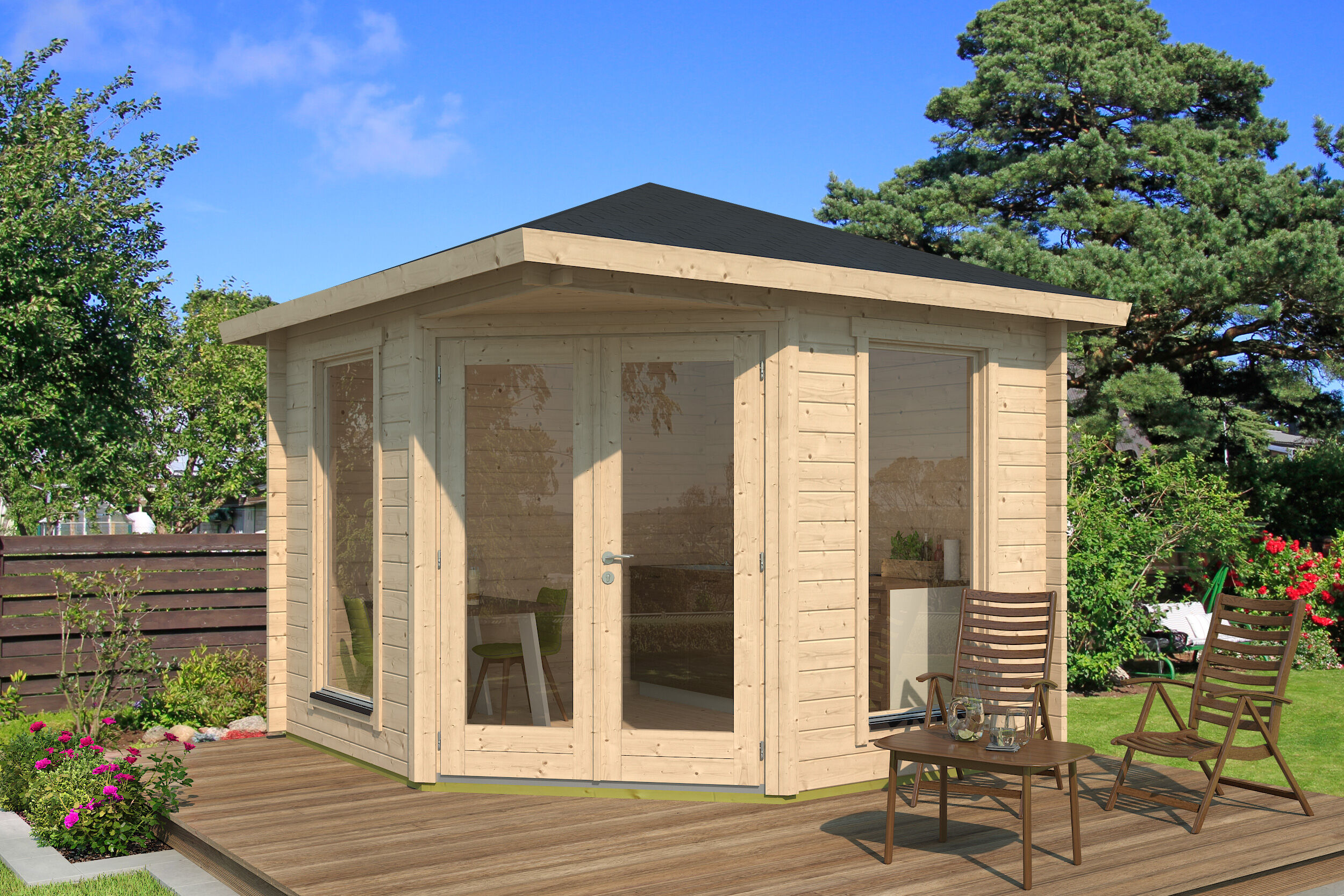 Fjordholz Gartenhaus Modell Lisa 44 A Modern 4x3m | Rabatt: 26 %
