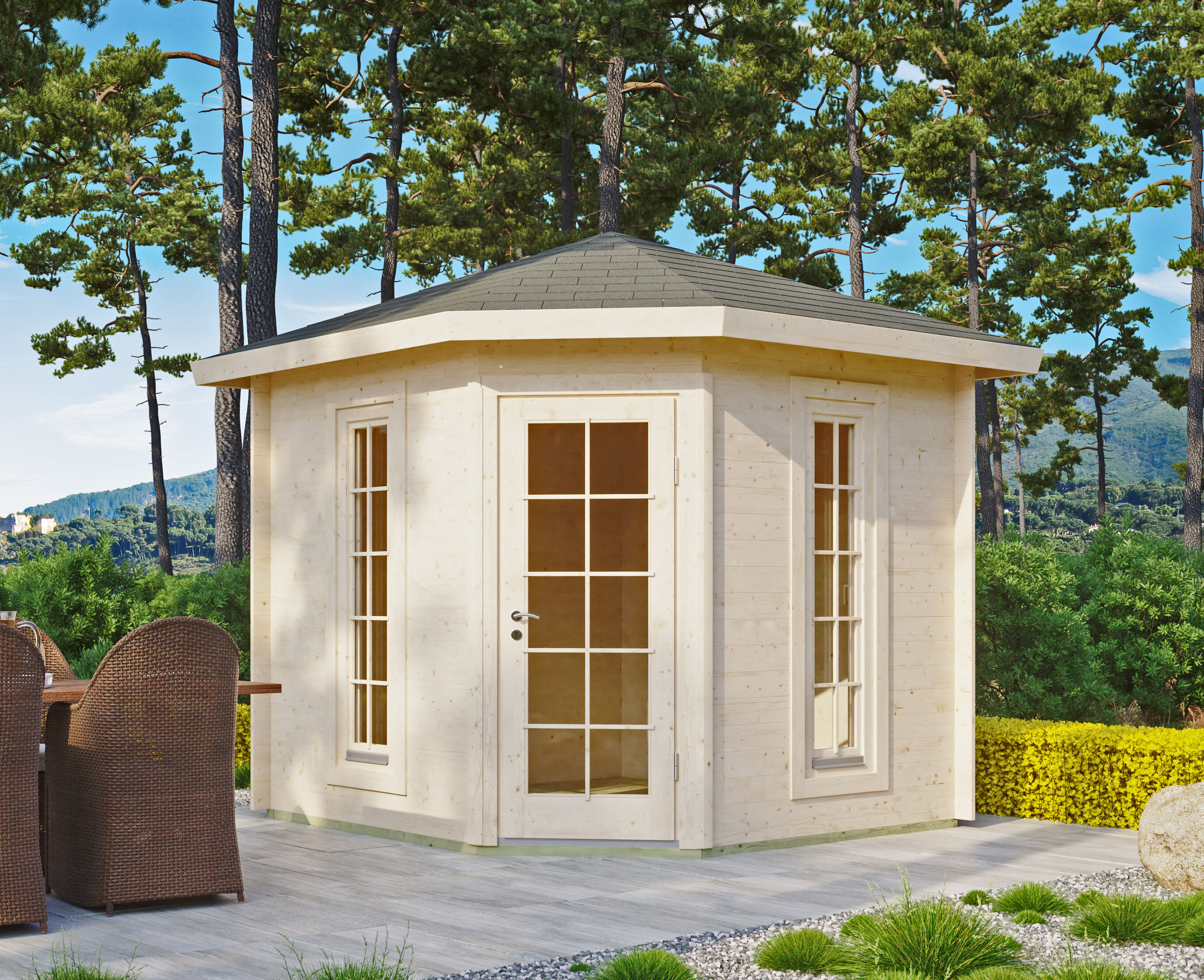 Gartenhaus Modell Panta 28 D 3x3m | Rabatt: 26 %