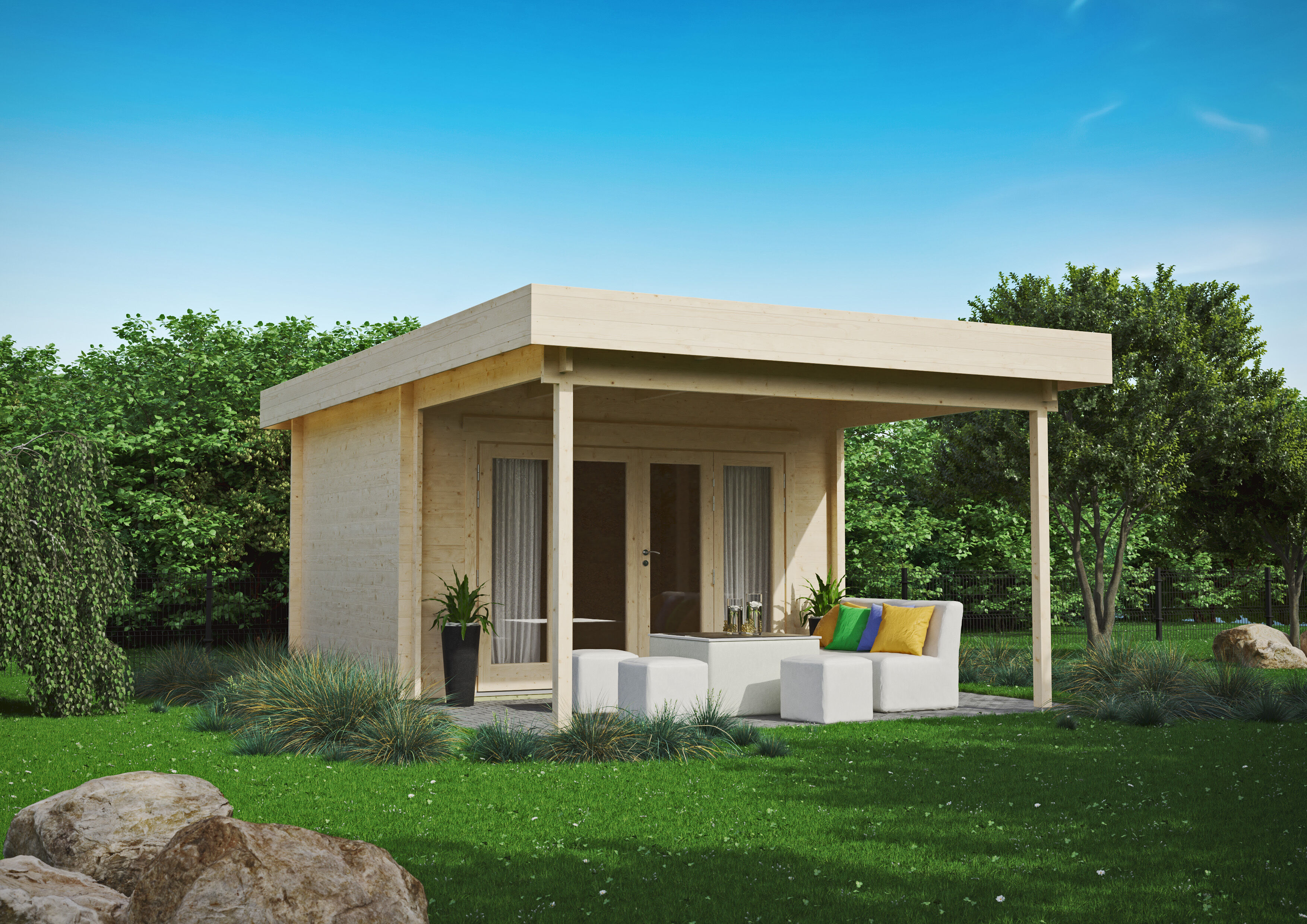 Fjordholz Gartenlounge Modell Sandra 44 D 4x3m | Rabatt: 26 %