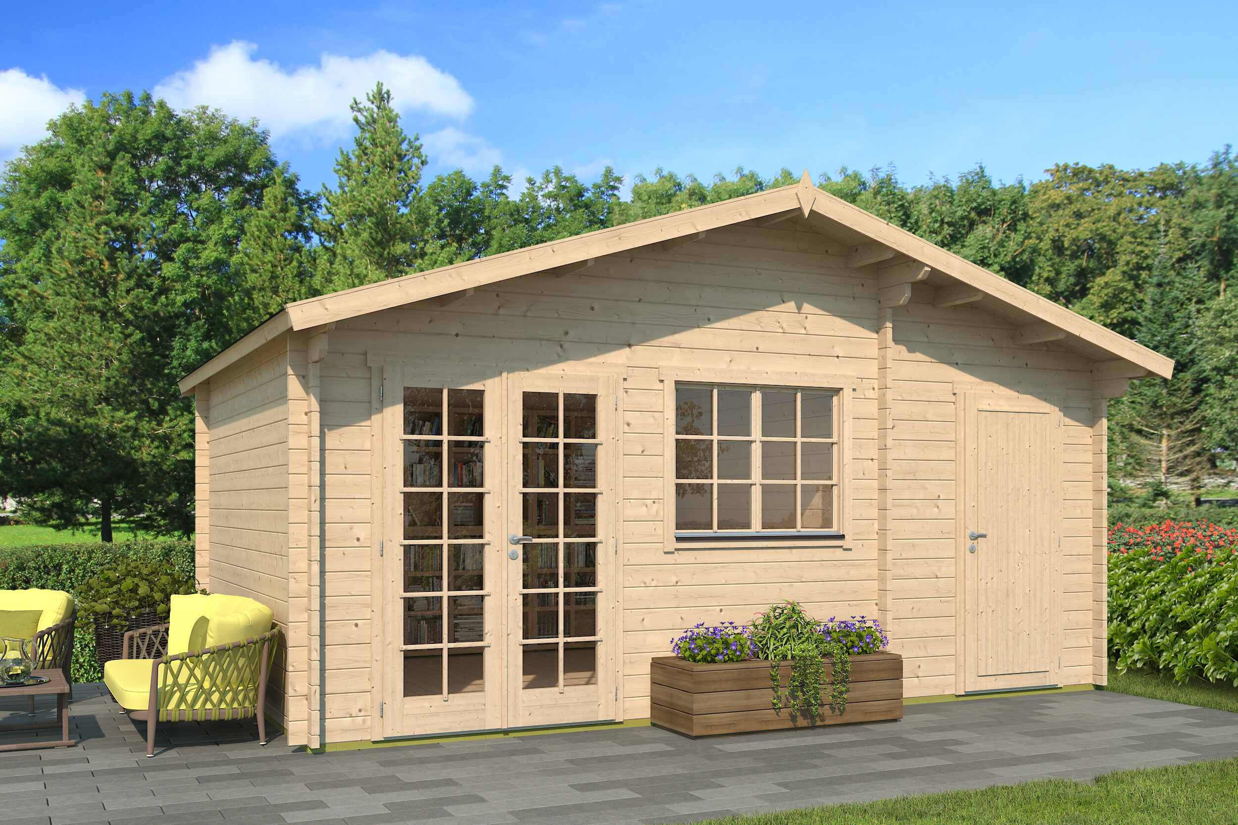 Fjordholz Gartenhaus Modell Rolf 44 D 6x4m | Rabatt: 26 %