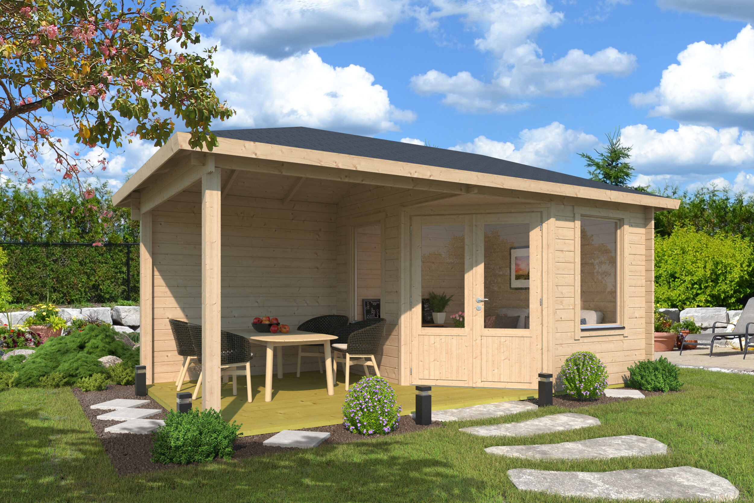 Fjordholz Gartenhaus Modell Lisa 44 D Klassik 4x3m | Rabatt: 26 %