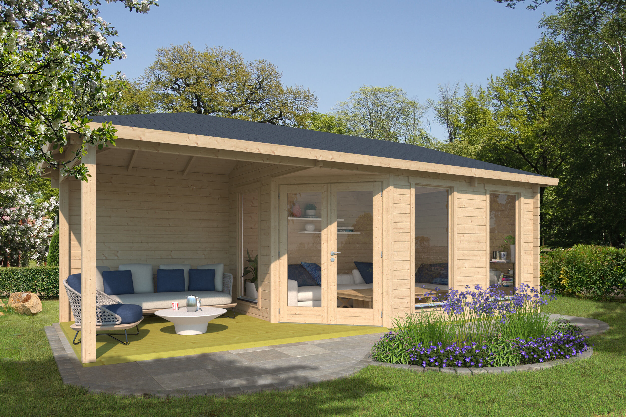 Fjordholz Gartenhaus Modell Lisa 44 F Modern 6x4m | Rabatt: 26 %