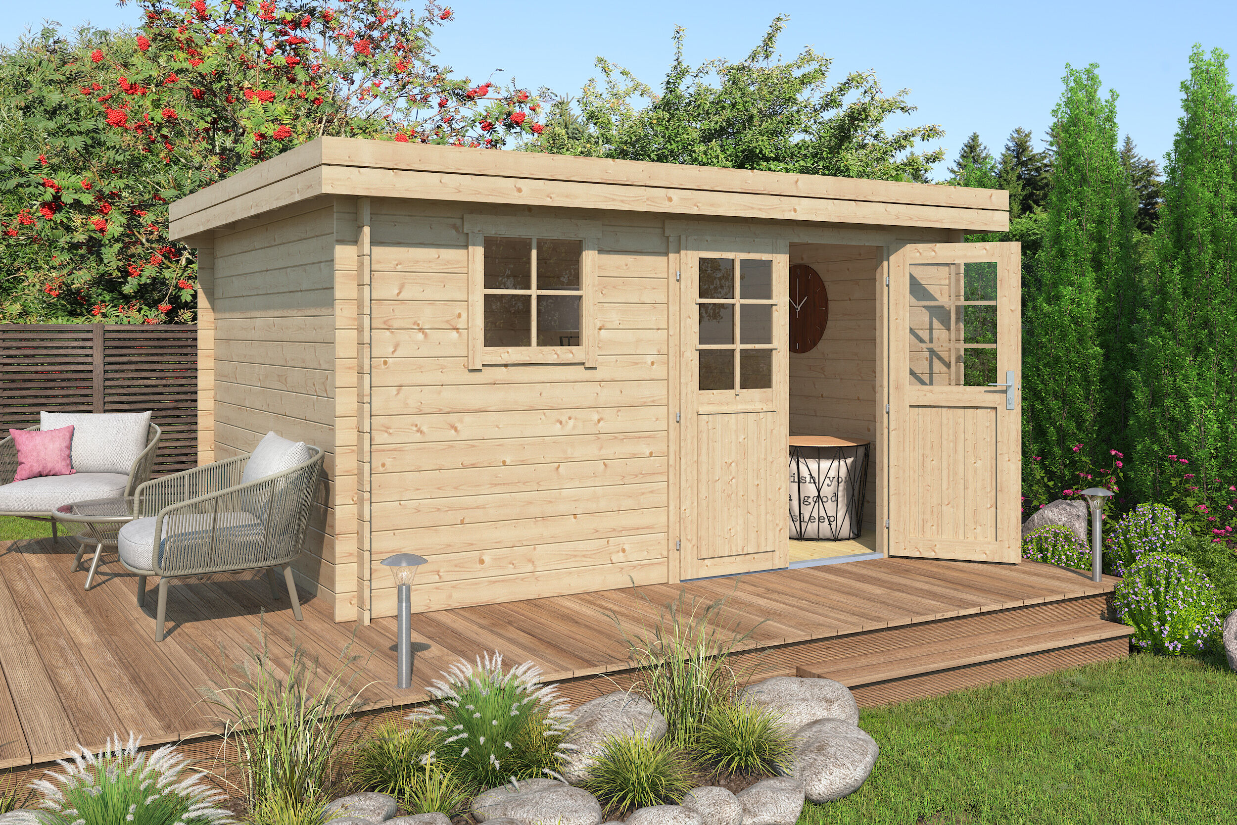 Fjordholz Gartenhaus Modell Linz 28 D 4x3m | Rabatt: 26 %