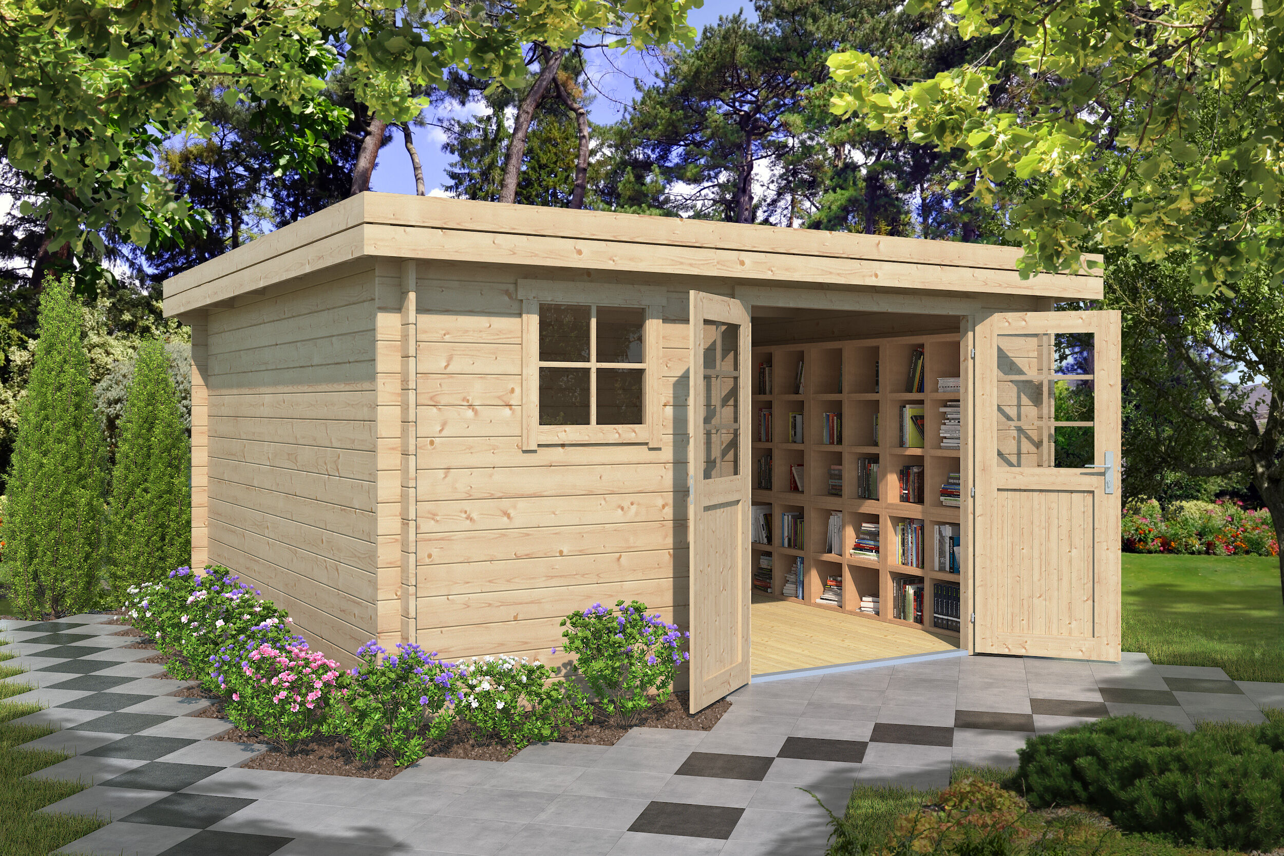 Fjordholz Gartenhaus Modell Linz 28 F 4x4m | Rabatt: 26 %