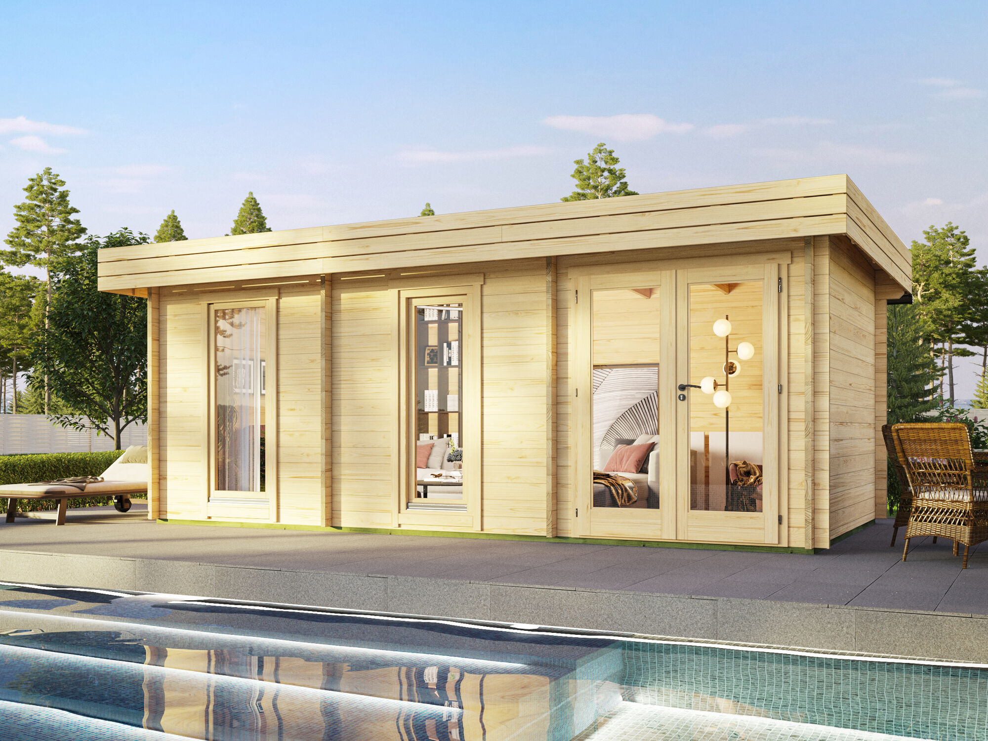 Fjordholz Gartenhaus Modell Miriam 44 C Modern 6x4m | Rabatt: 26 %