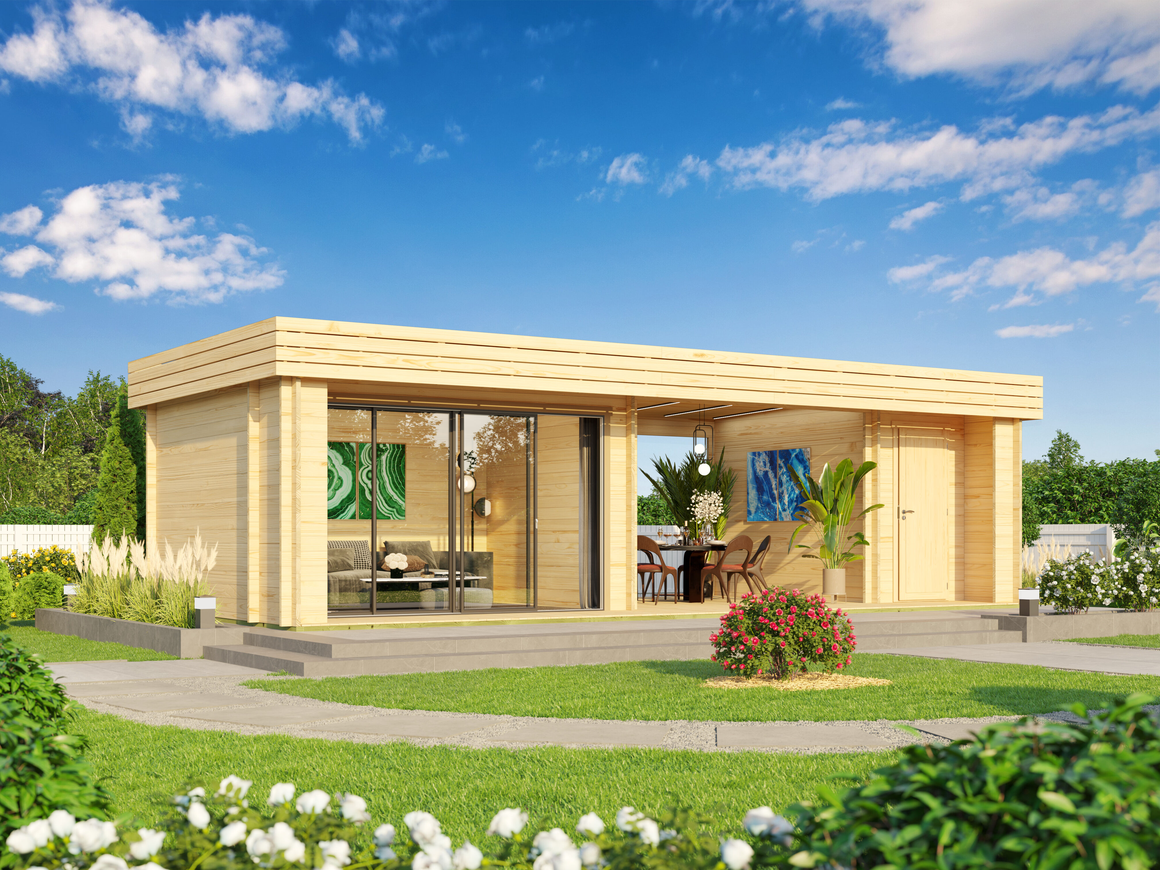 Fjordholz Gartenhaus Modell Rait 44 ALU 10x4m | Rabatt: 26 %
