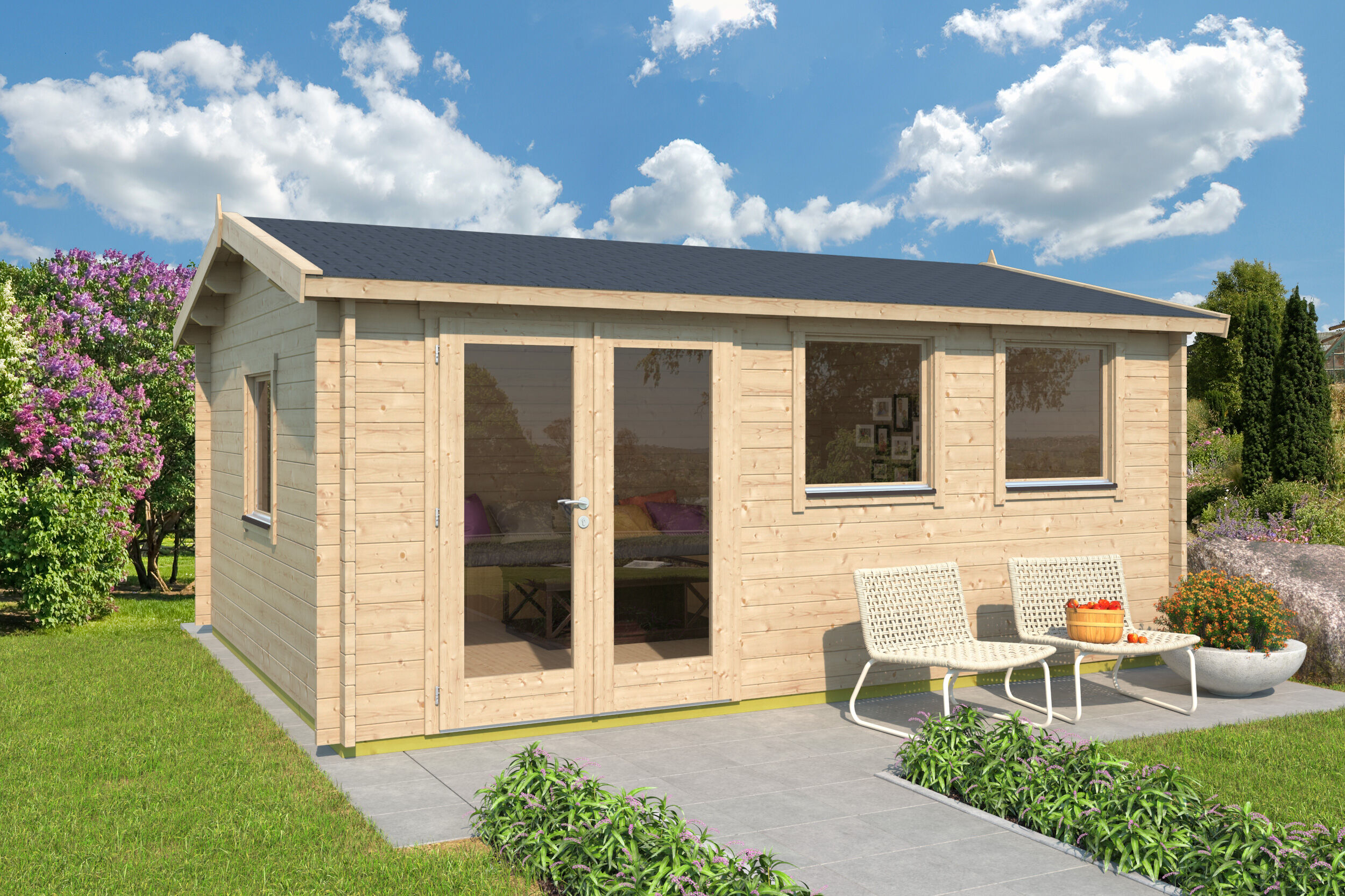 Fjordholz Gartenhaus Modell Davos 70 A 6x4m | Rabatt: 26 %
