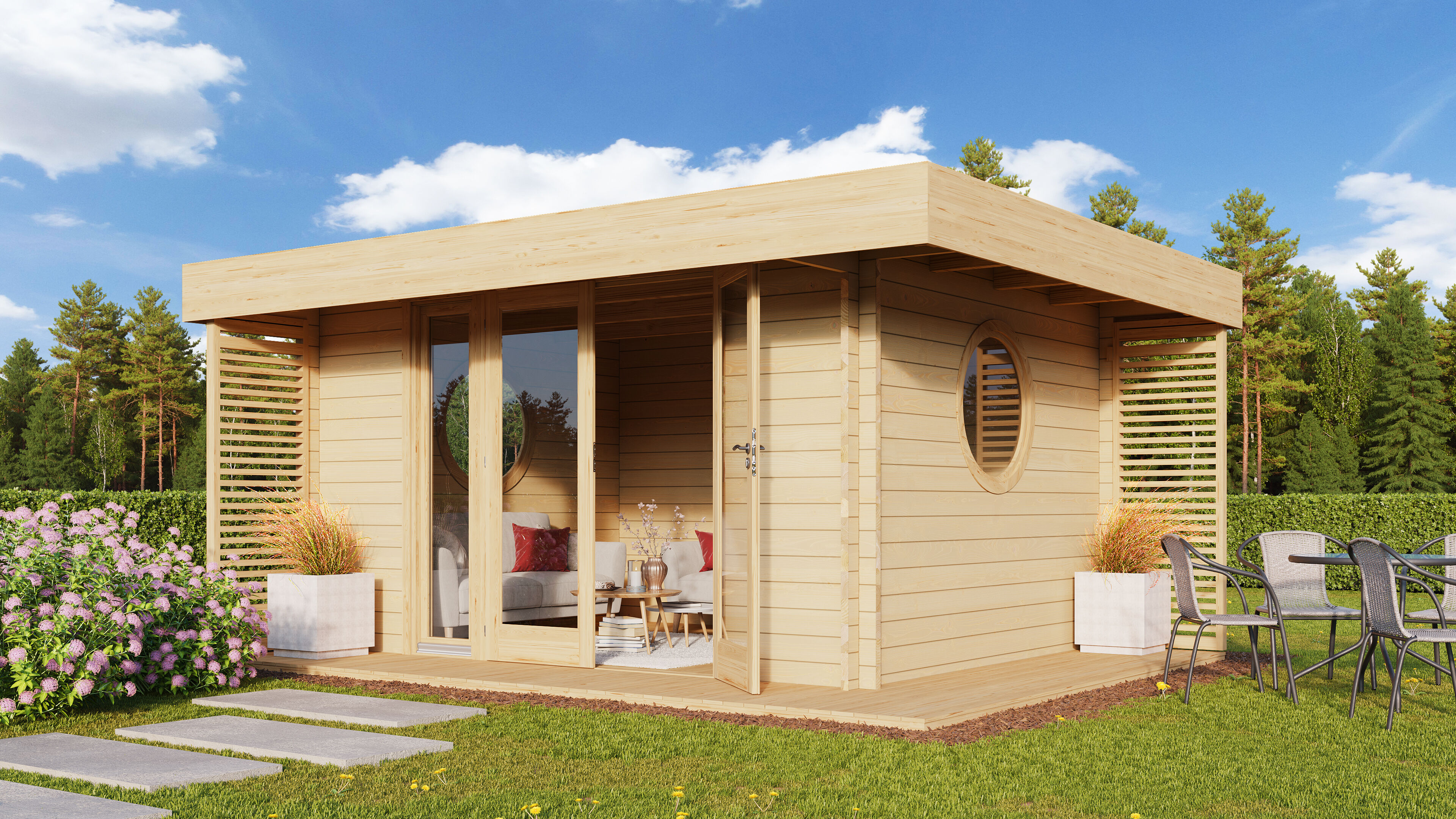 Fjordholz Gartenlounge Modell York 70 5x4m | Rabatt: 26 %