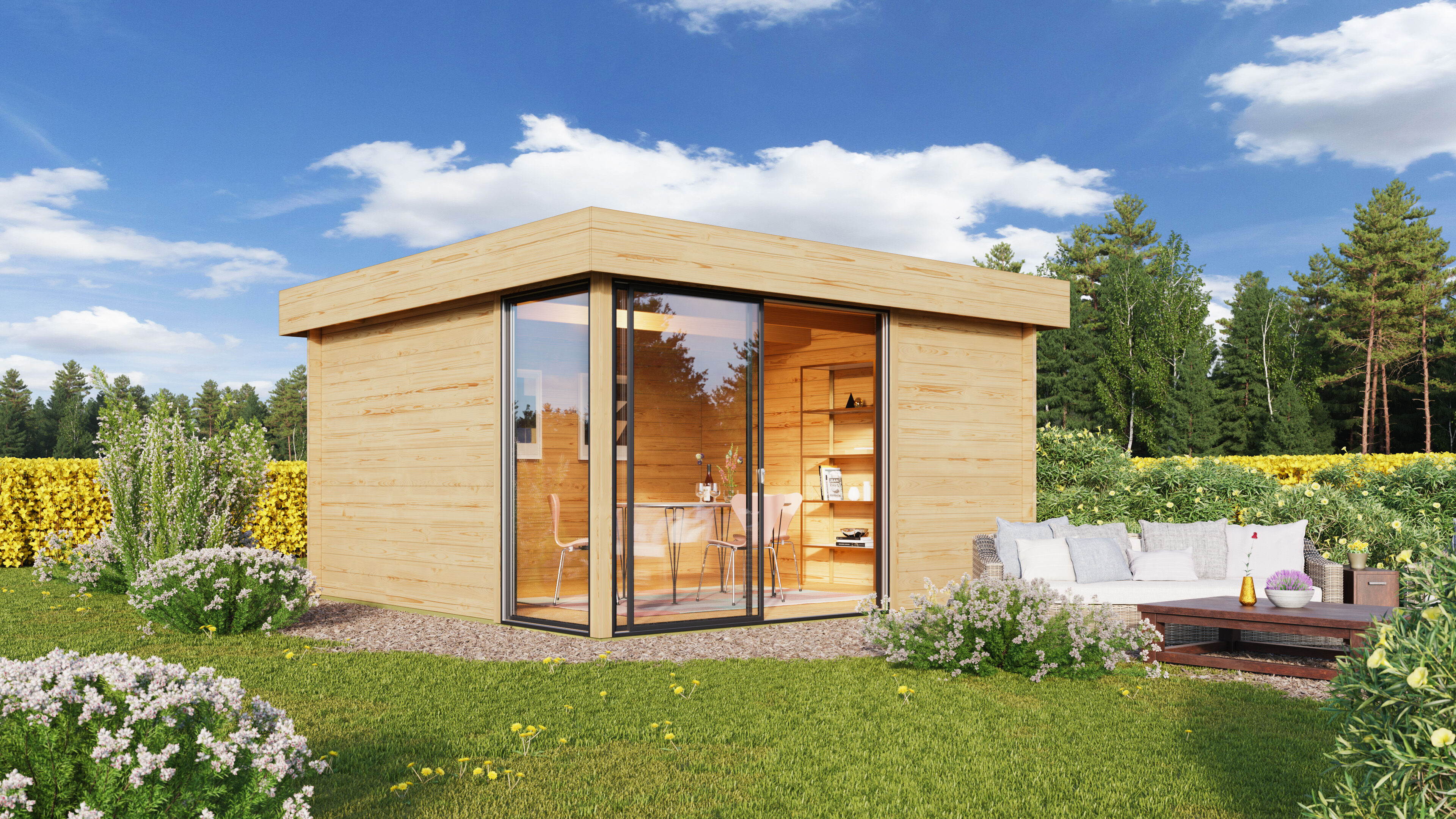 Fjordholz Gartenhaus Alu Concept 44 P 4x3m | Rabatt: 26 %