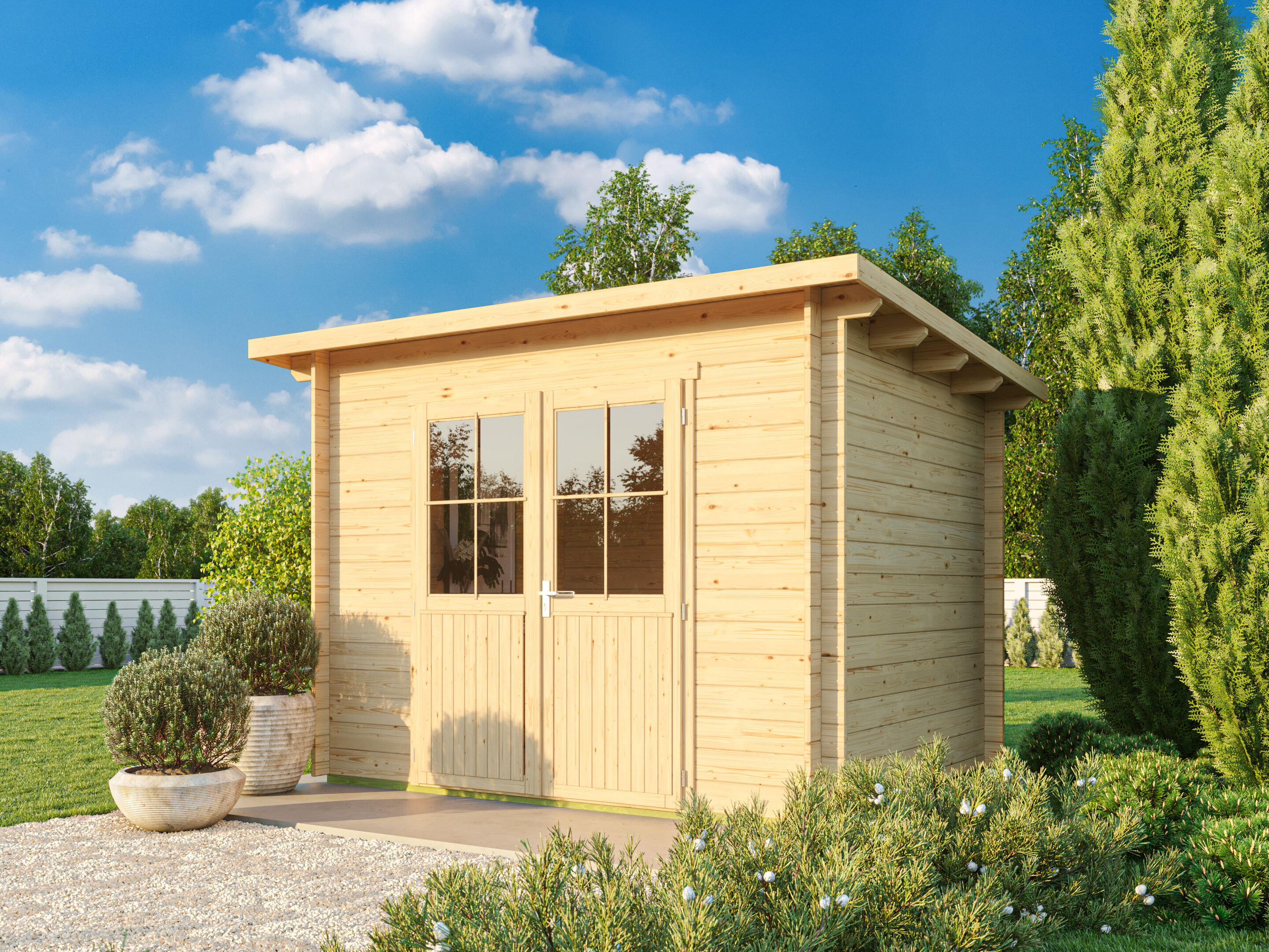 Fjordholz Pultdach Gartenhaus Modell Ezra 2D 3x2m | Rabatt: 26 %
