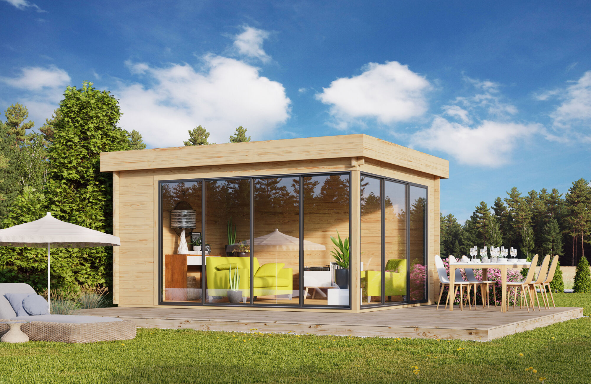 Fjordholz Gartenhaus Alu Concept 70 A 7x4m | Rabatt: 26 %