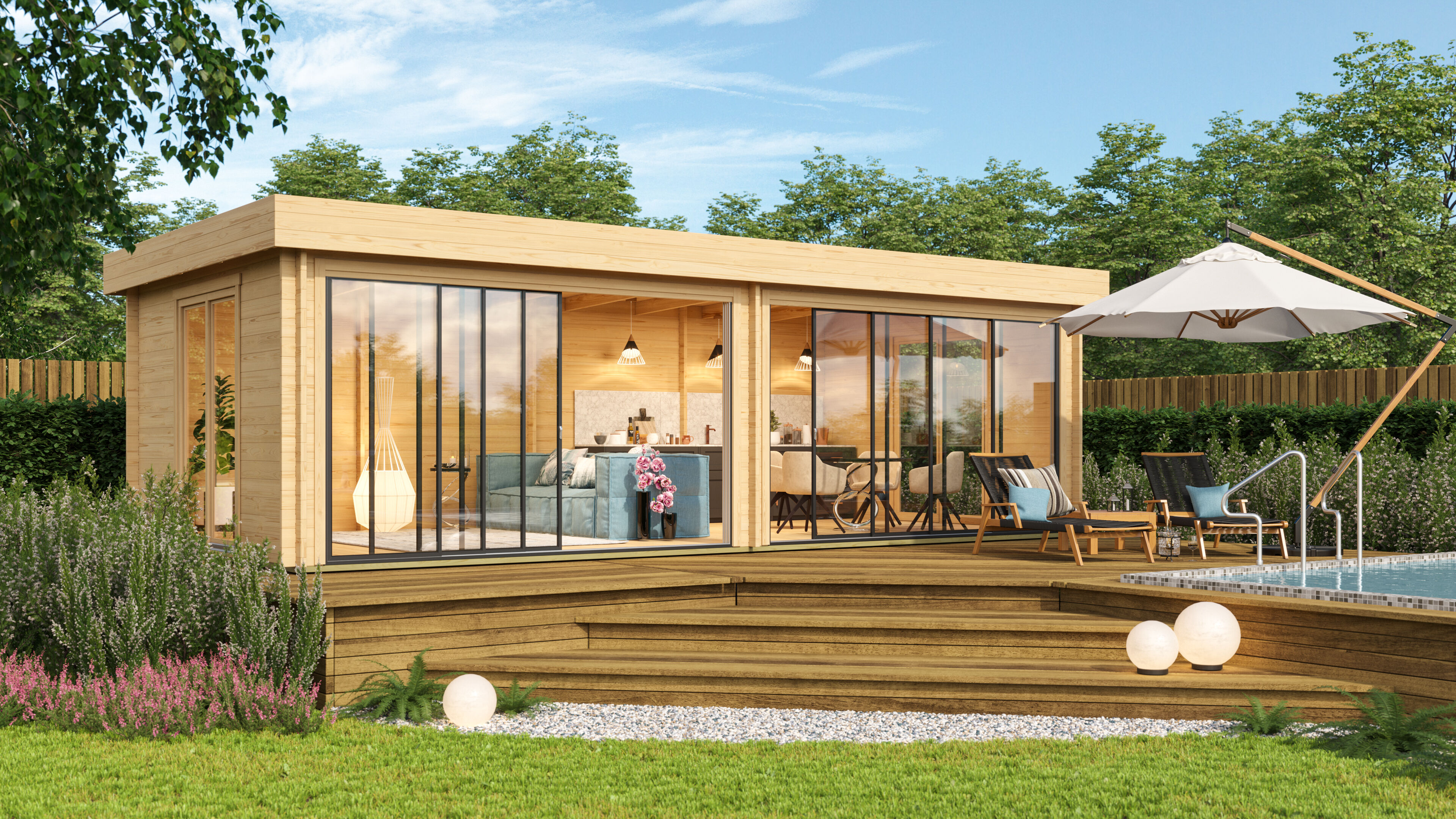 Fjordholz Gartenhaus Alu Concept Lounge 70 B 6x4m | Rabatt: 26 %