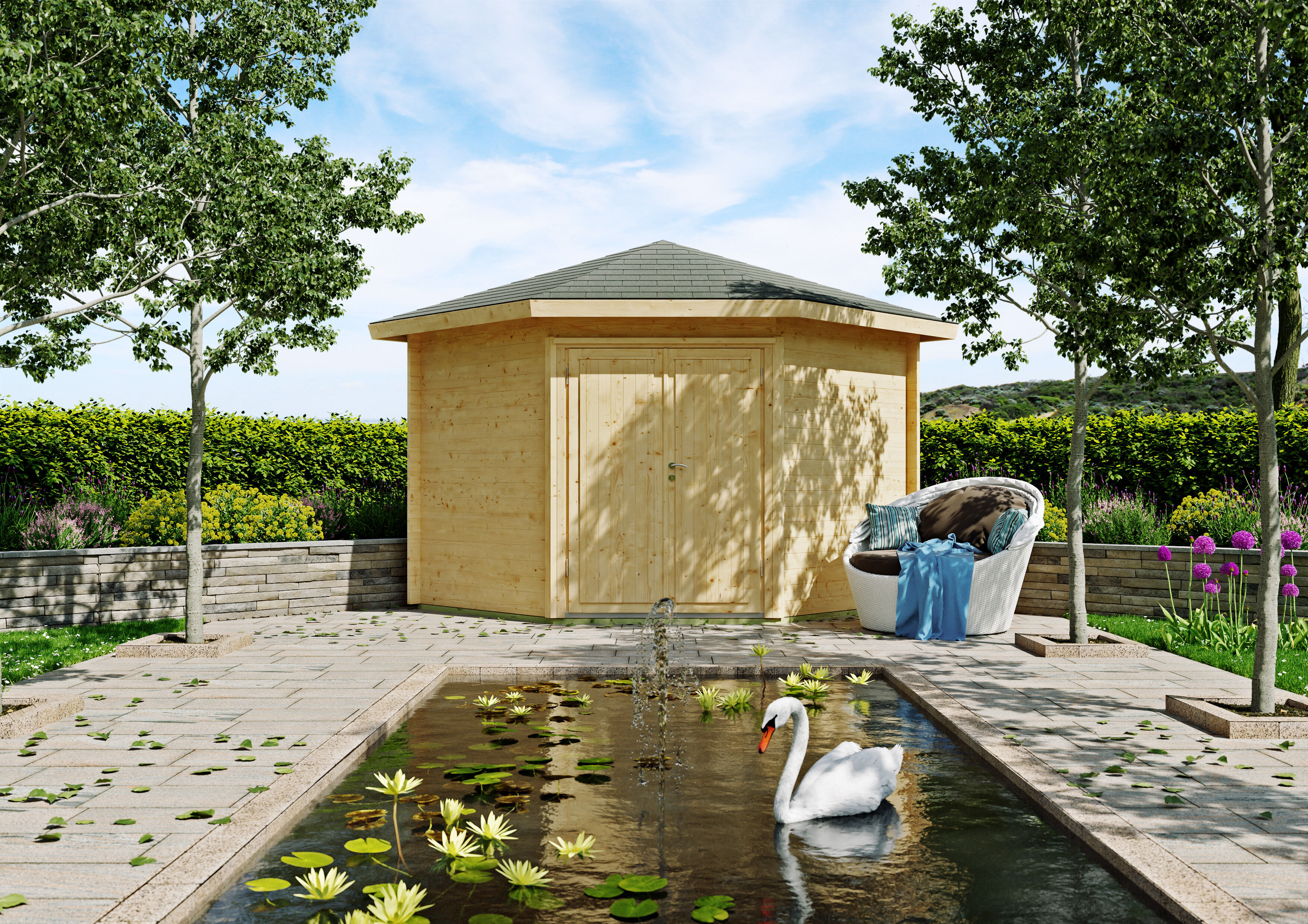 Gartenhaus Modell Leon 40 A 3x3m | Rabatt: 26 %