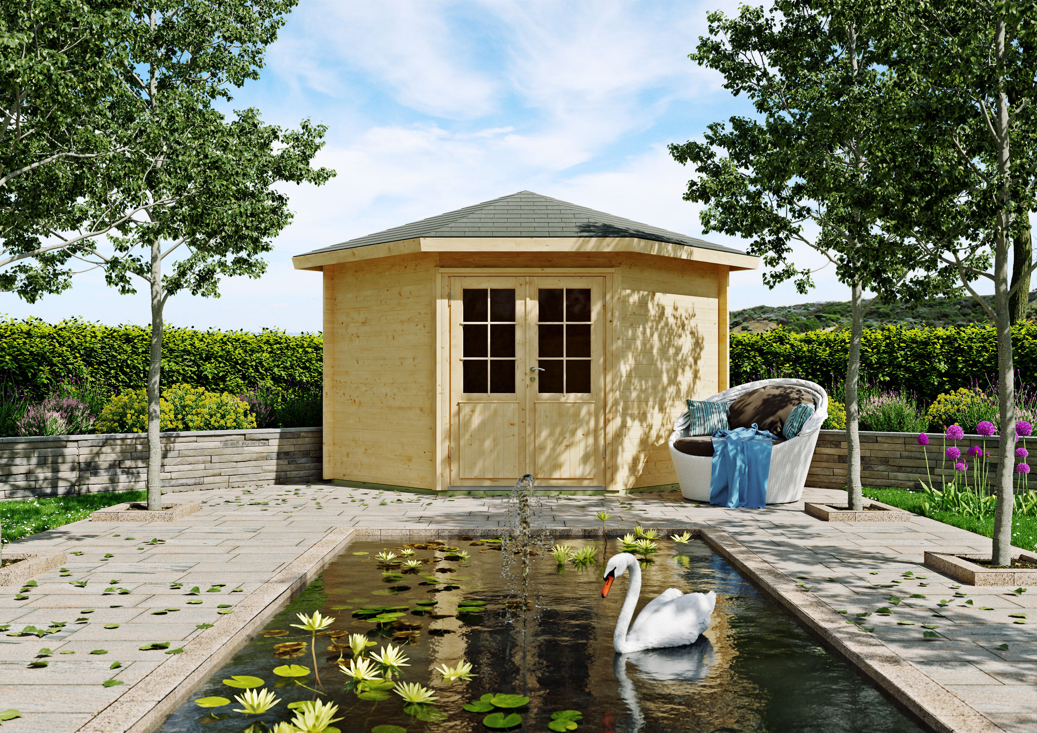 Gartenhaus Modell Leon 40 B 3x3m | Rabatt: 26 %