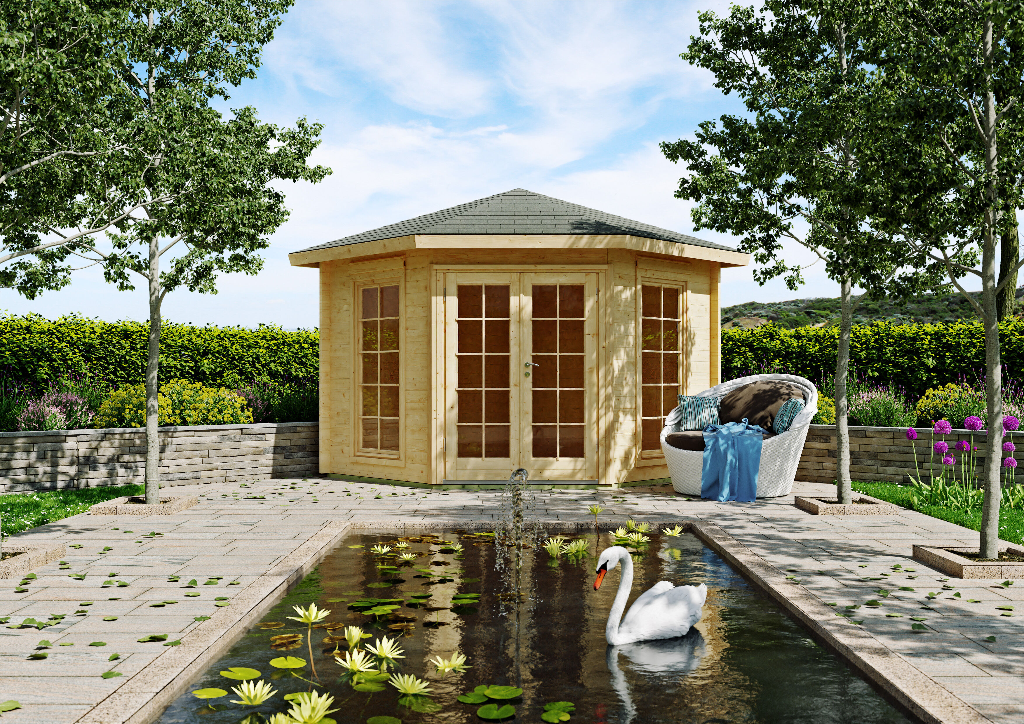 Gartenhaus Modell Leon 40 D 3x3m | Rabatt: 26 %