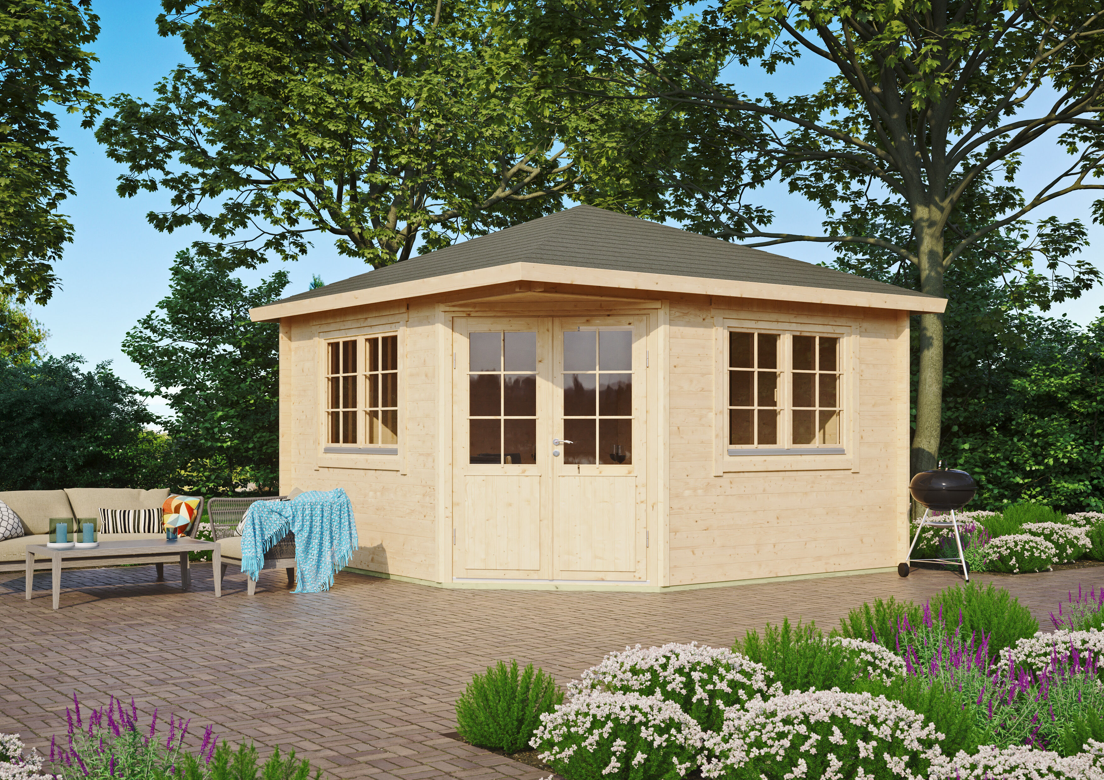 Fjordholz Gartenhaus Modell Cati 44 Klassik 4x4m | Rabatt: 26 %