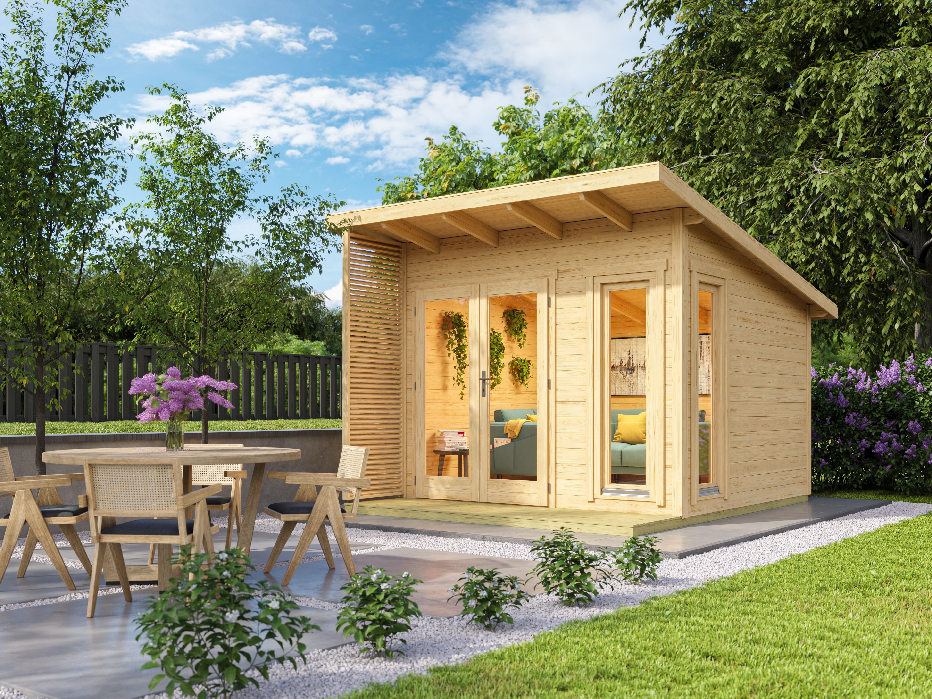 Fjordholz Pultdach Gartenhaus Modell Monica 28 B 4x3m | Rabatt: 26 %
