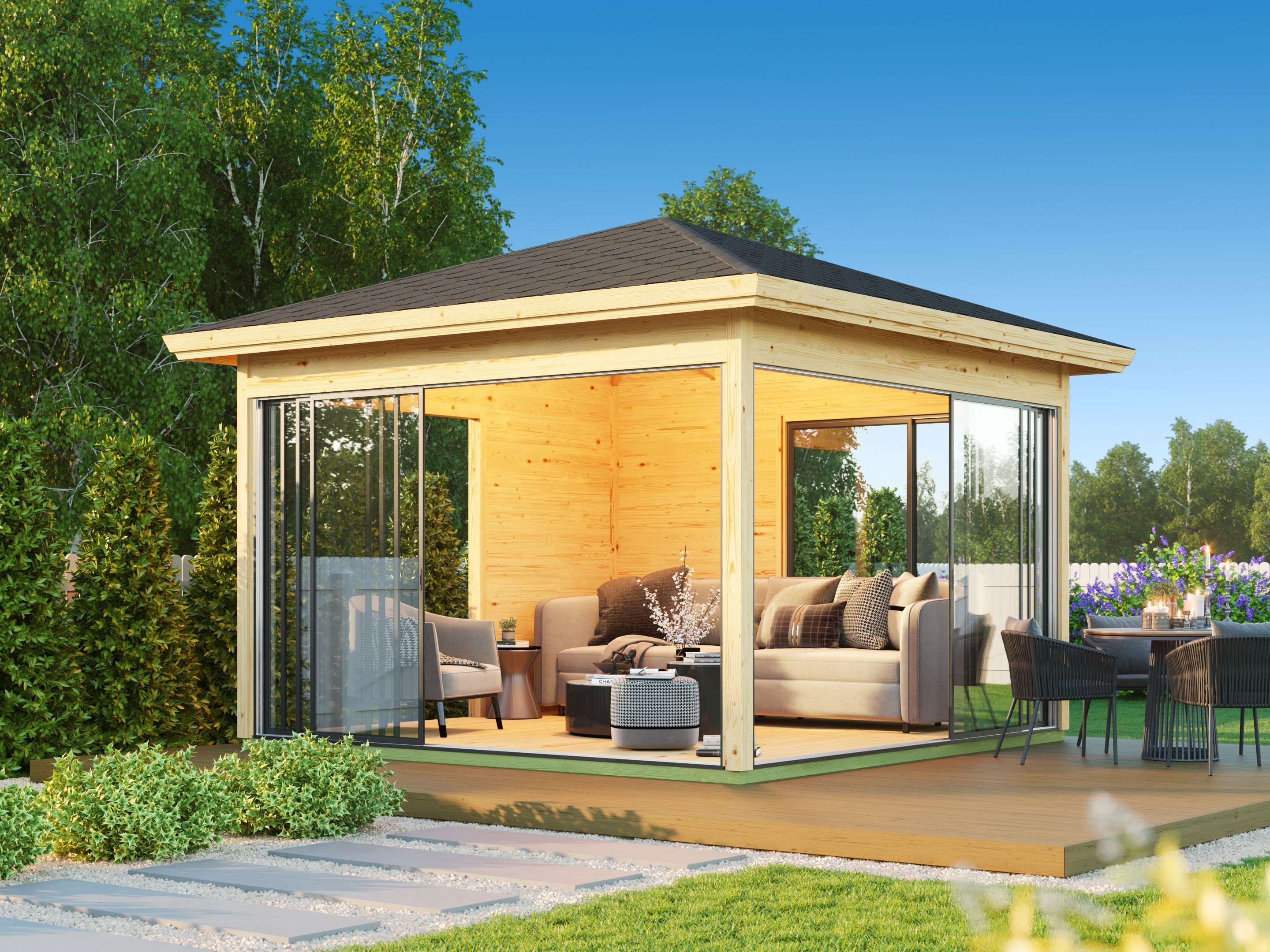 Fjordholz Glaspavillon Modell Alu 44 F | Rabatt: 26 %