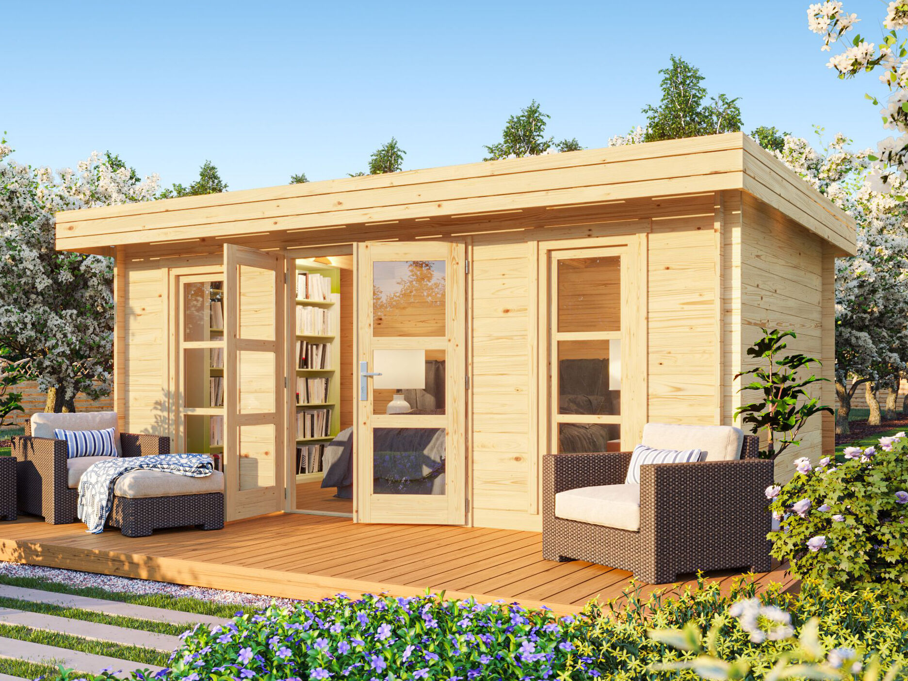 Fjordholz Gartenhaus Modell Cannes 34 6x3m | Rabatt: 26 %