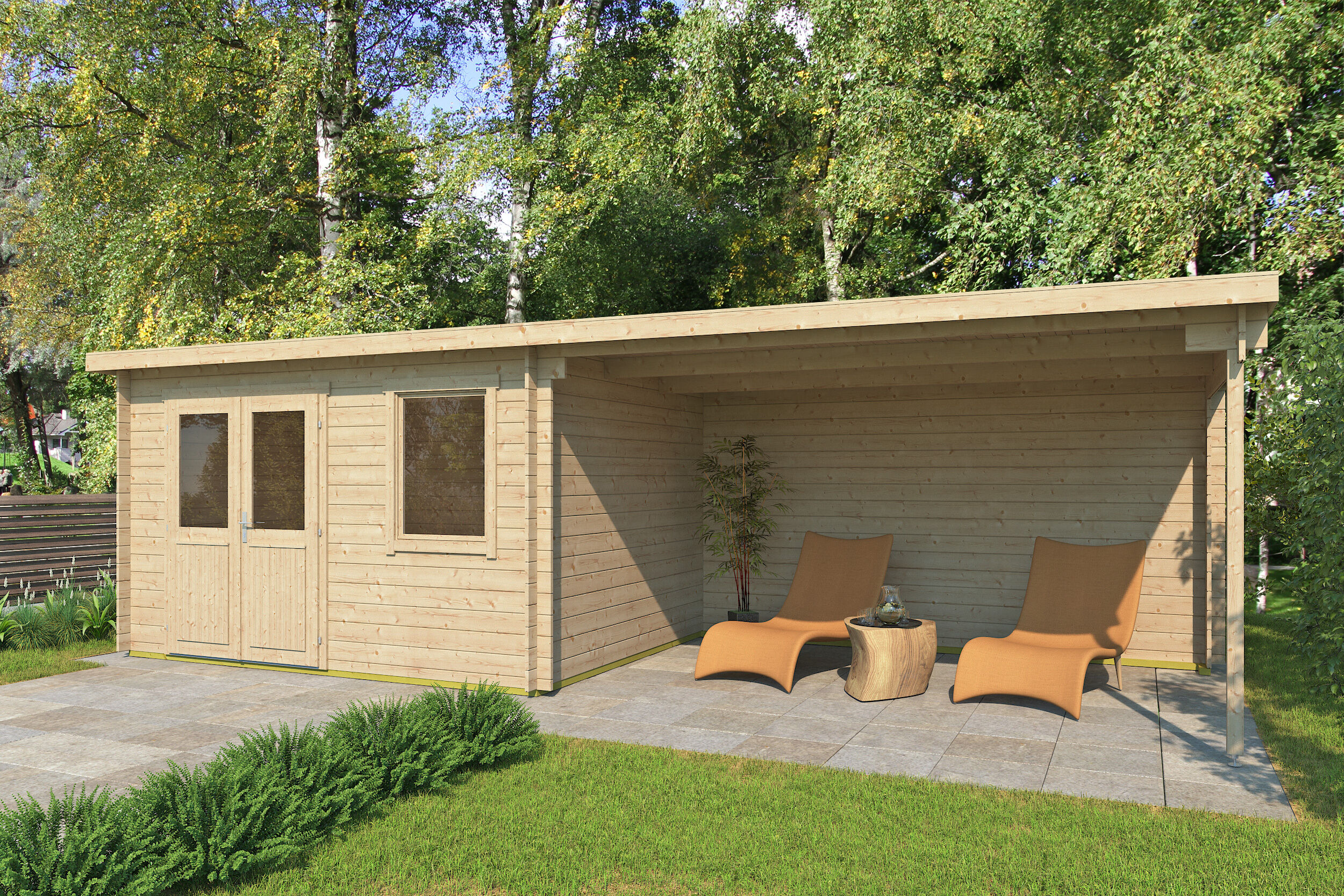Fjordholz Gartenhaus Modell Gent 28 C 4x3m | Rabatt: 26 %
