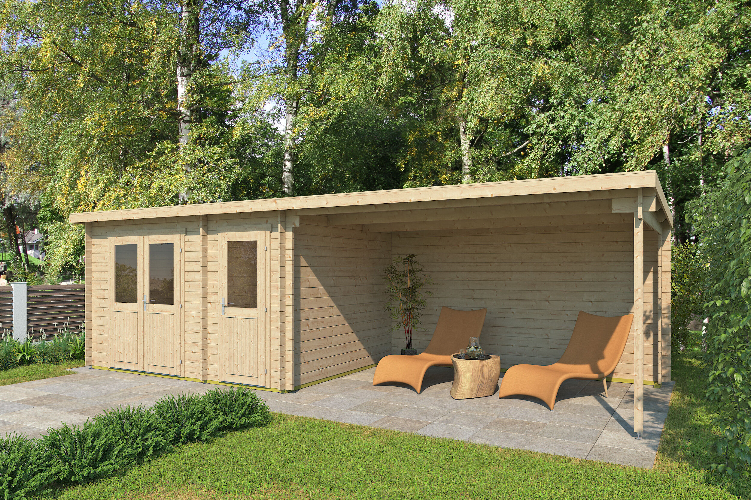 Fjordholz Gartenhaus Modell Gent 28 D 5x4m | Rabatt: 26 %