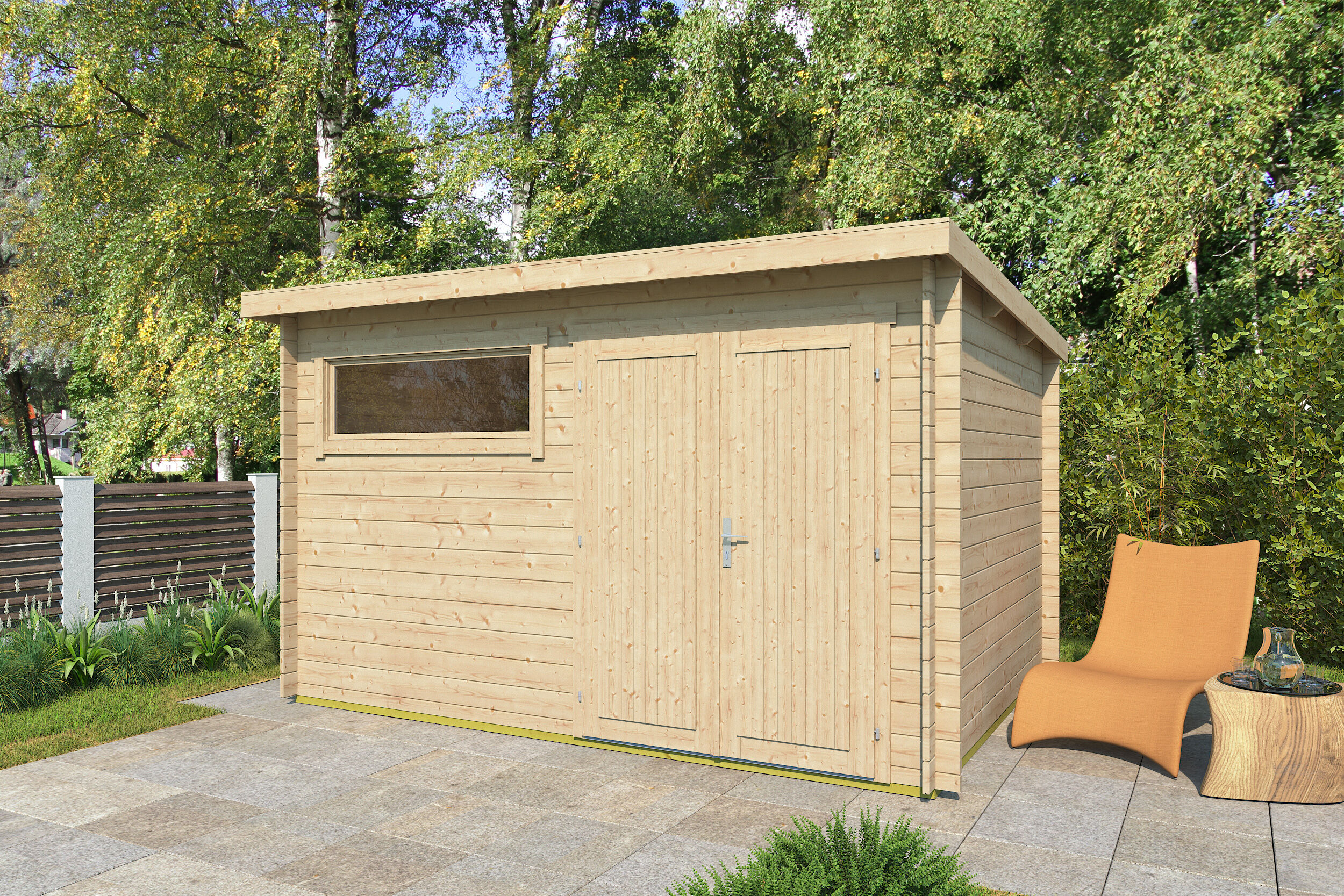 Fjordholz Gartenhaus Modell Gent 28 E 3x3m | Rabatt: 26 %