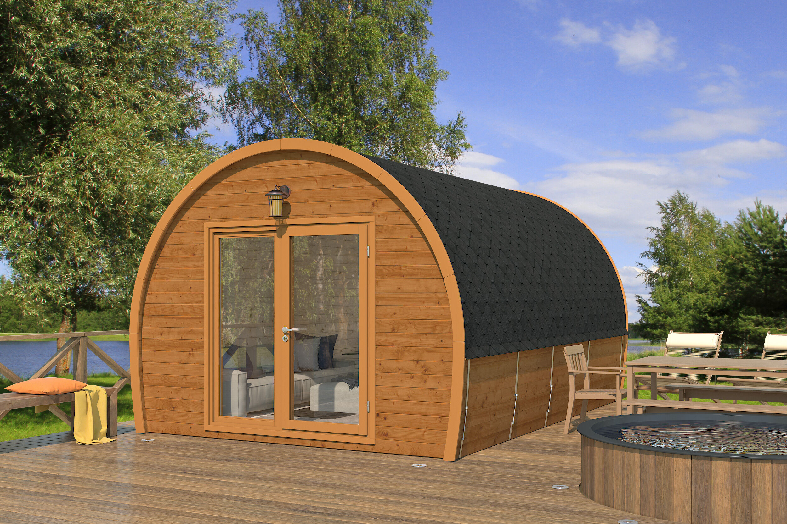 Premium Campinghaus  Modell Western isoliert 6x4m | Rabatt: 26 %