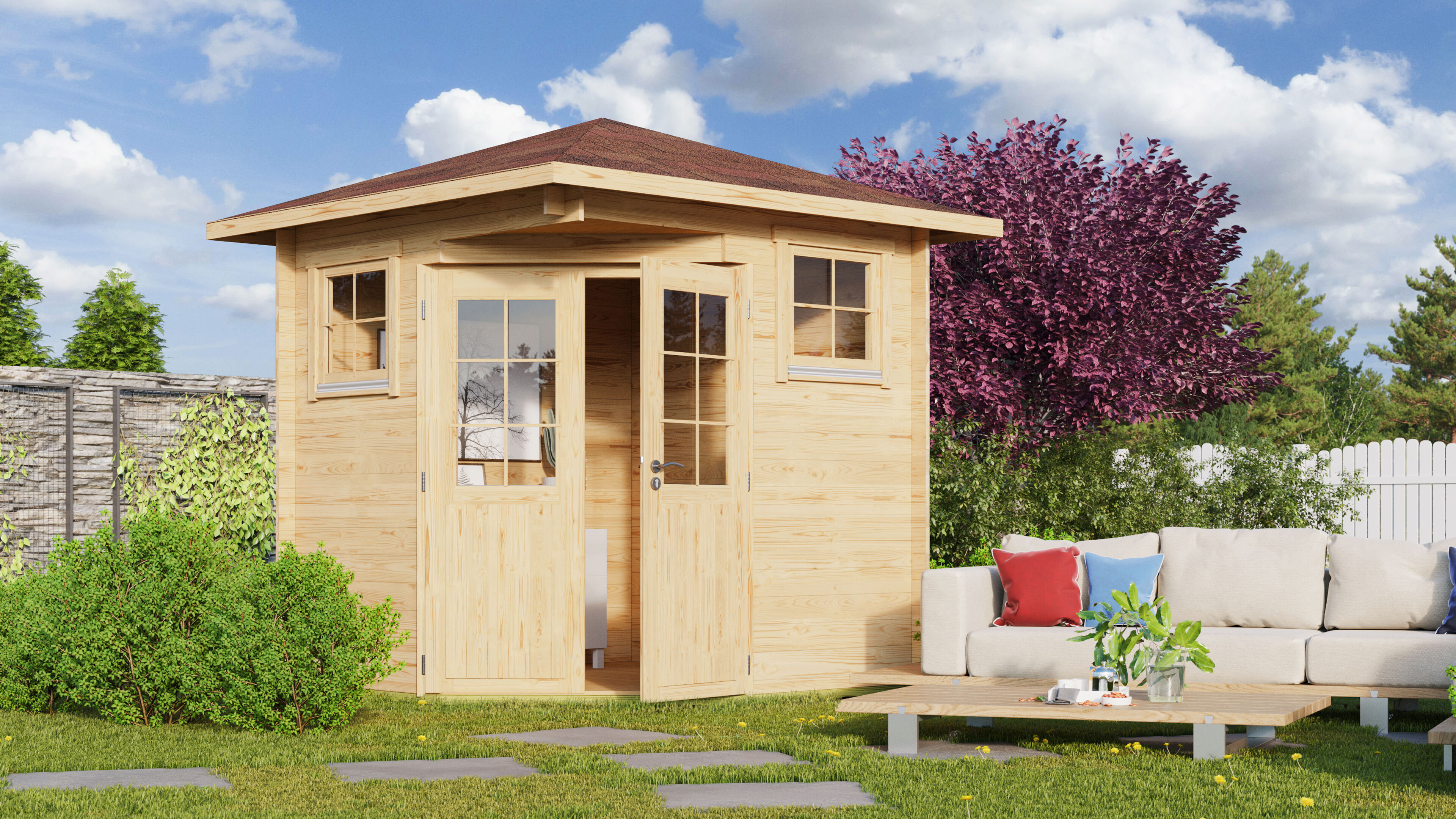 Fjordholz Gartenhaus Modell Nina 44 C 6x4m | Rabatt: 26 %