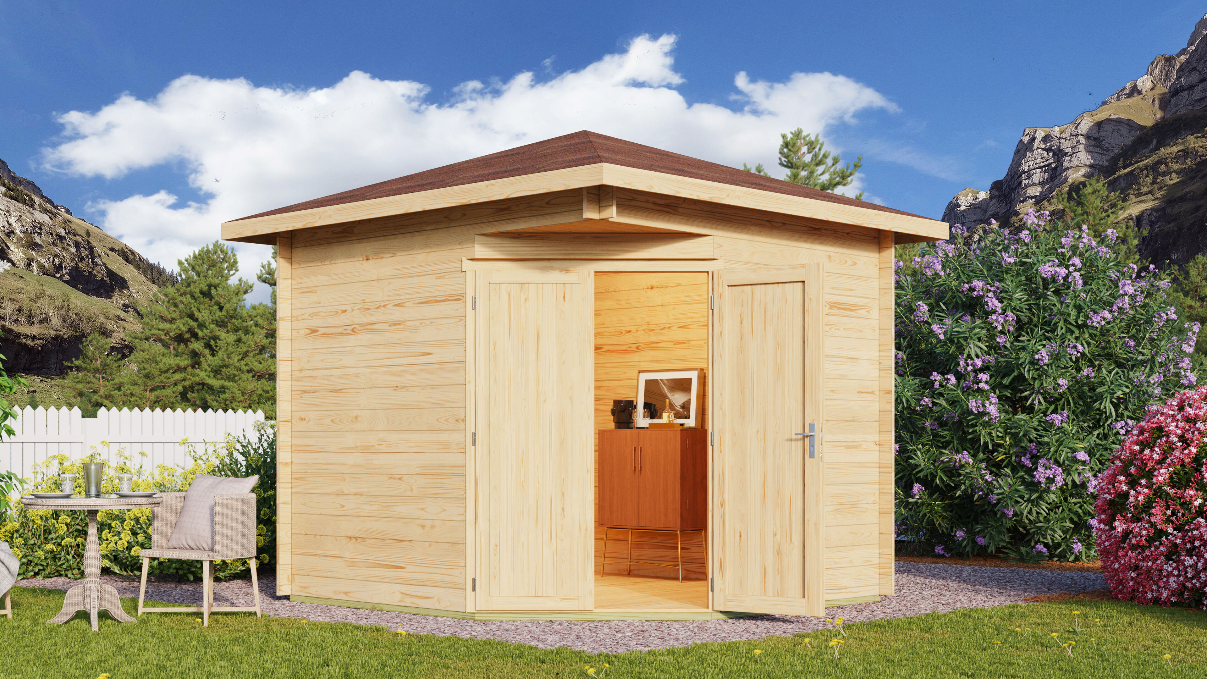 Fjordholz Gartenhaus Modell Nelly 28 A 3x3m | Rabatt: 26 %