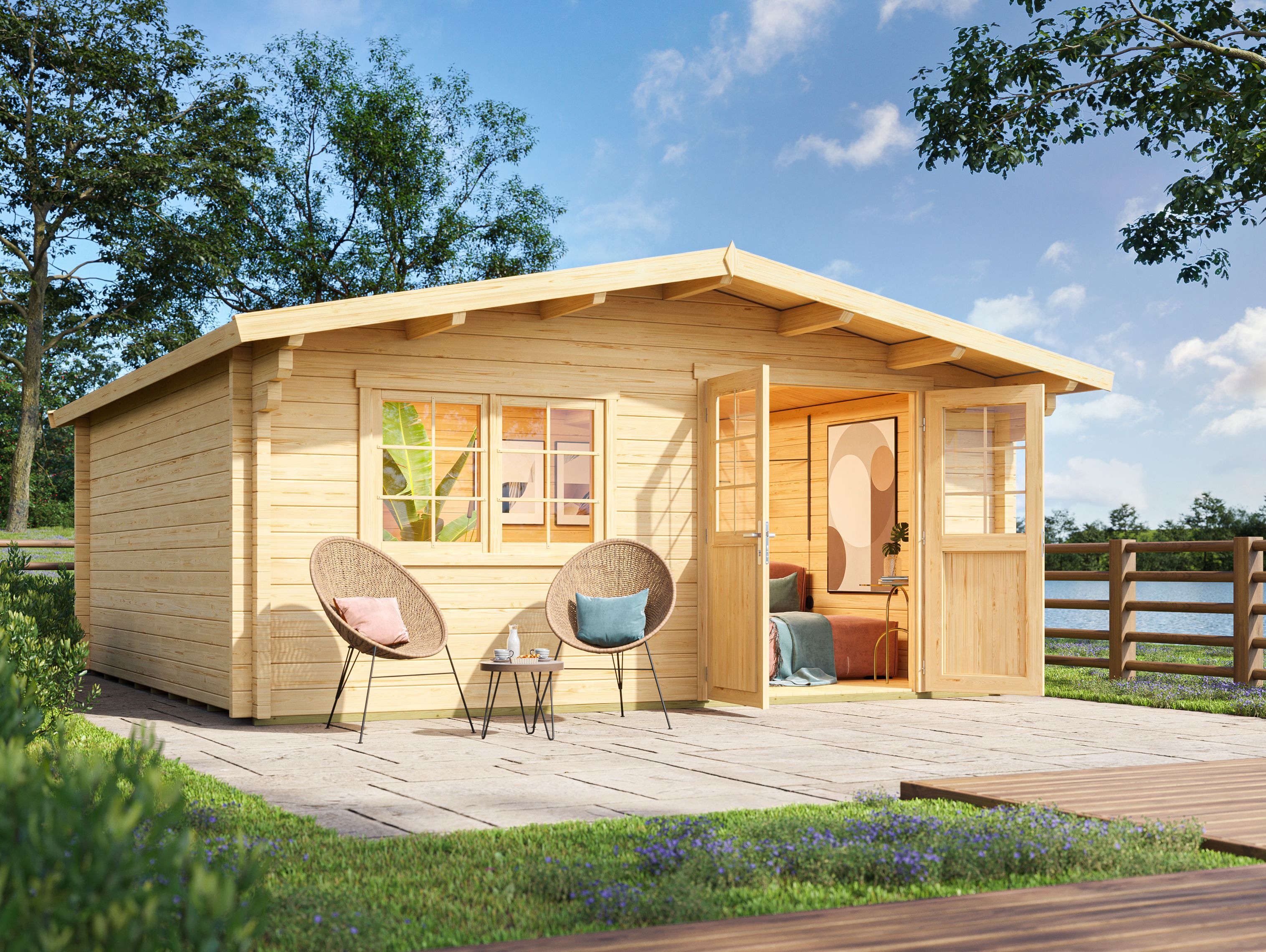 Fjordholz Gartenhaus Modell Berlin 70 D Classic 6x4m | Rabatt: 26 %