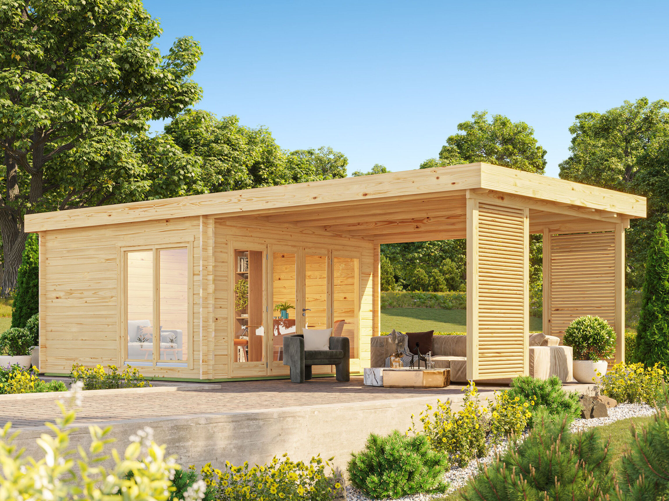Fjordholz Gartenlounge Modell Carlise 44 6x4m | Rabatt: 26 %