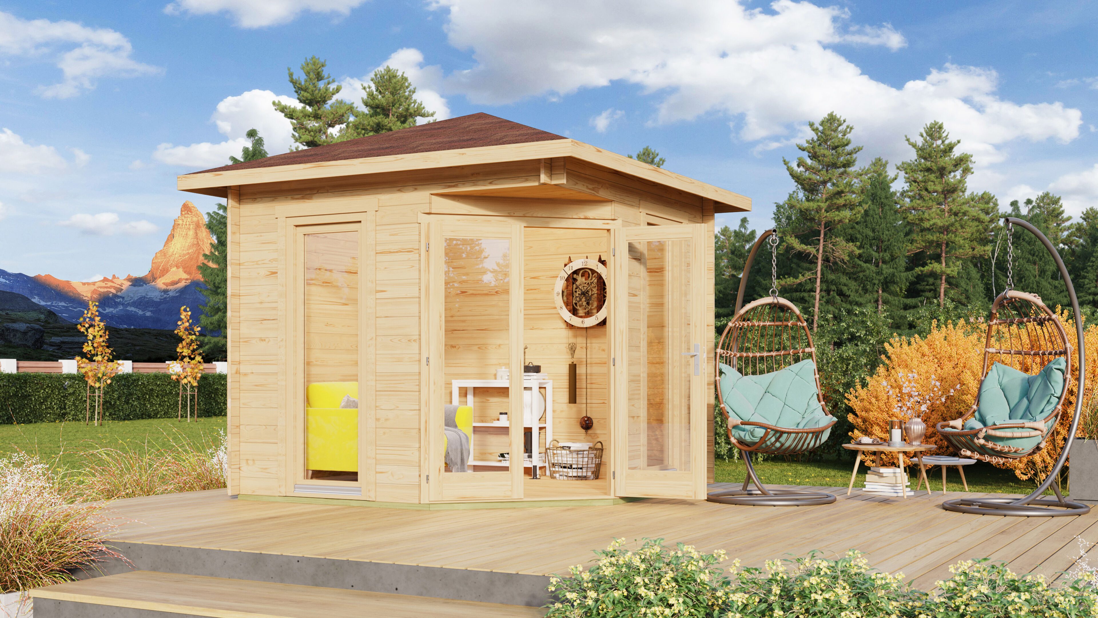 Fjordholz Gartenhaus Modell Nelly 44 D 5x4m | Rabatt: 26 %