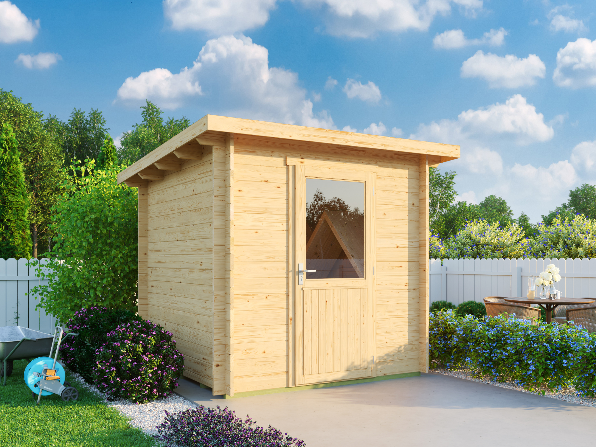Fjordholz Pultdach Gartenhaus Modell Ezra 1A 3x3m | Rabatt: 26 %