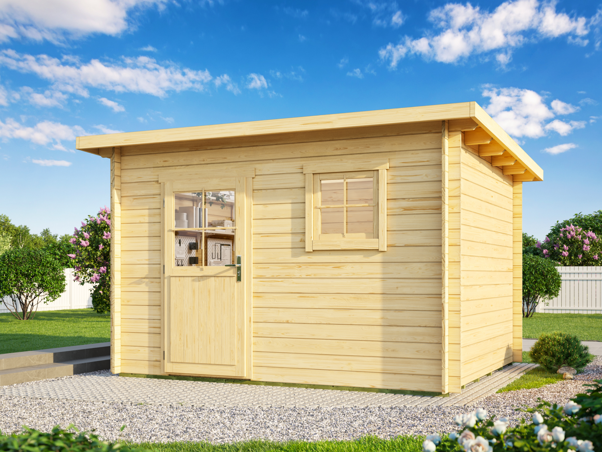 Fjordholz Pultdach Gartenhaus Modell Ezra 4B 3x3m | Rabatt: 26 %