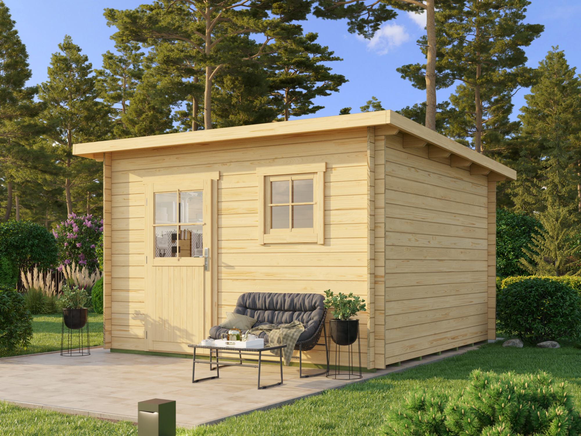 Fjordholz Pultdach Gartenhaus Modell Ezra 5B 3x3m | Rabatt: 26 %