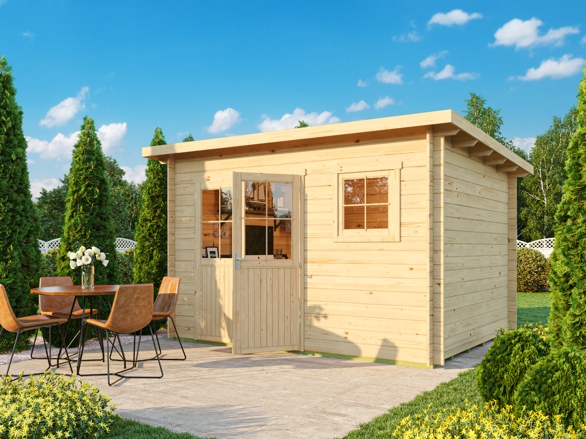 Fjordholz Pultdach Gartenhaus Modell Ezra 4F 3x2m | Rabatt: 26 %