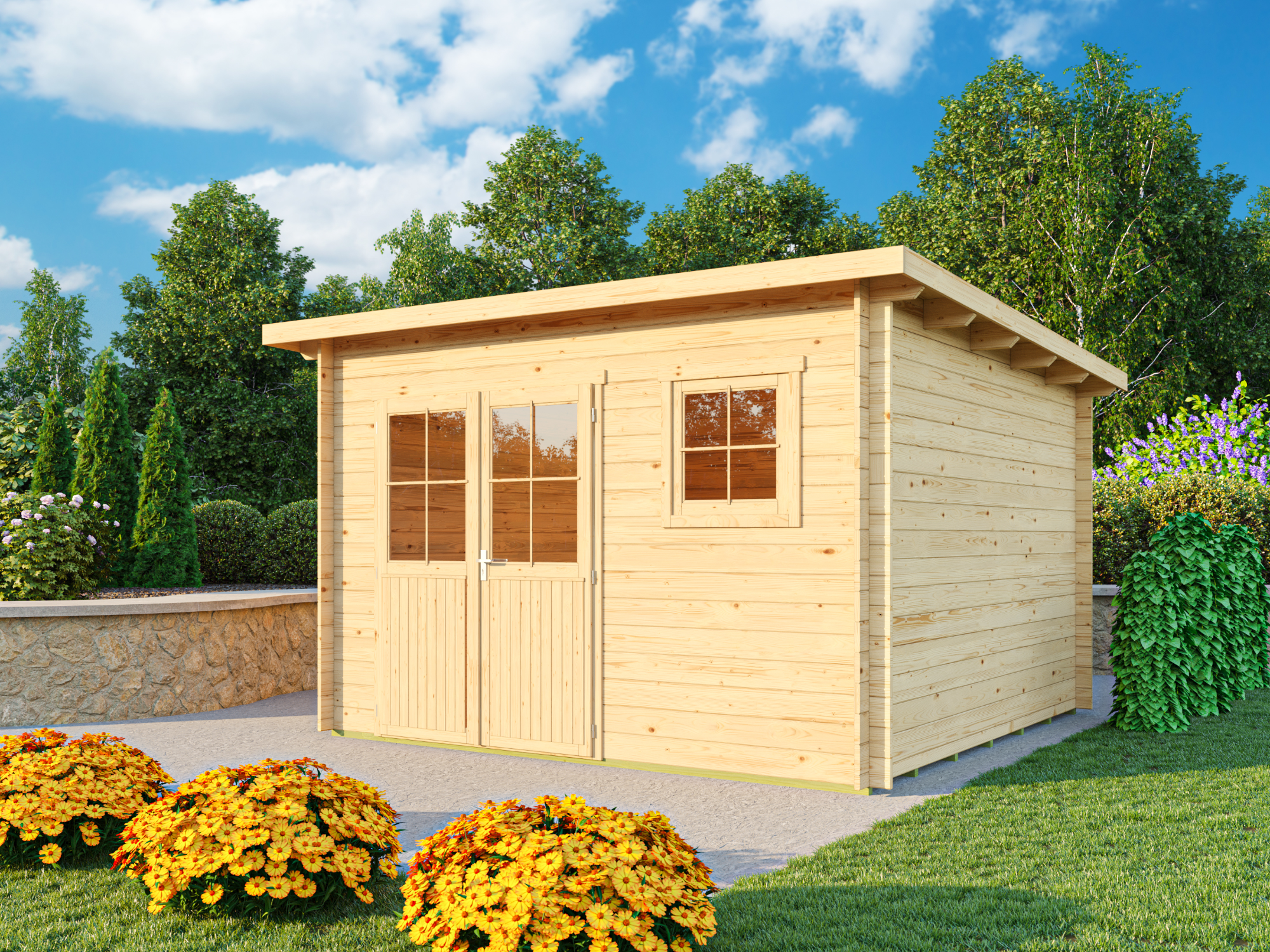 Fjordholz Pultdach Gartenhaus Modell Ezra 5F 3x3m | Rabatt: 26 %