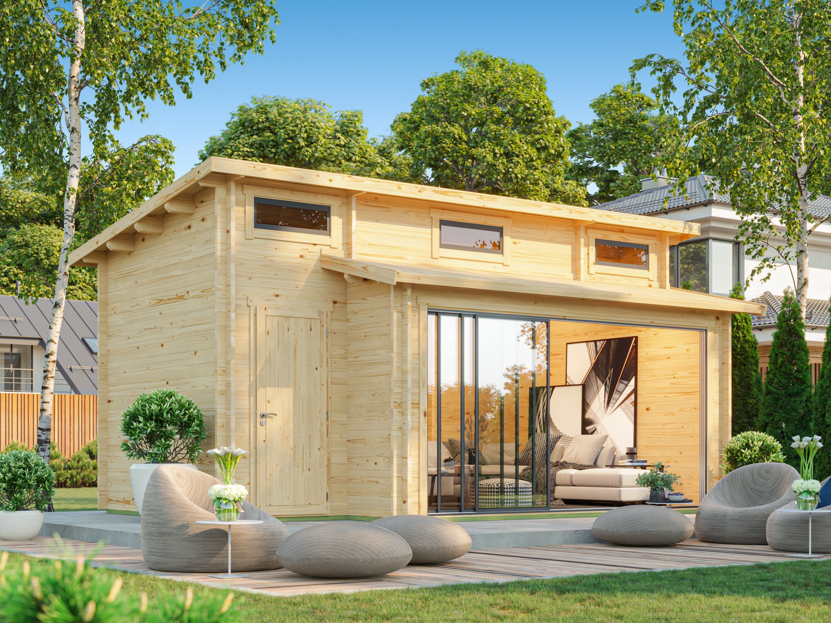 Fjordholz Gartenhaus Avantgarde 44-C Alu 6x4m | Rabatt: 26 %