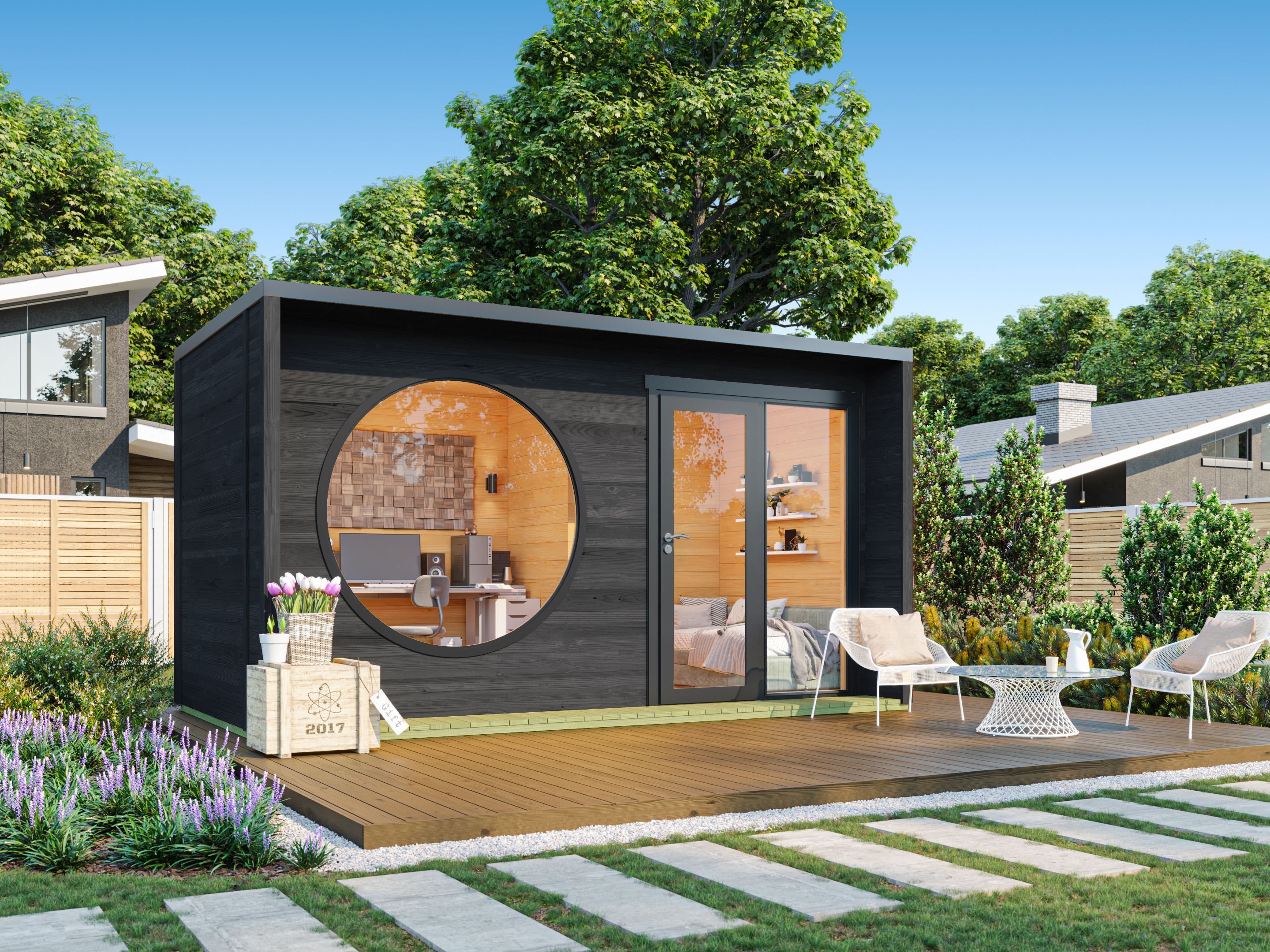 Fjordholz Gartenhaus Modell Office Box Größe M sch 5x3m | Rabatt: 26 %