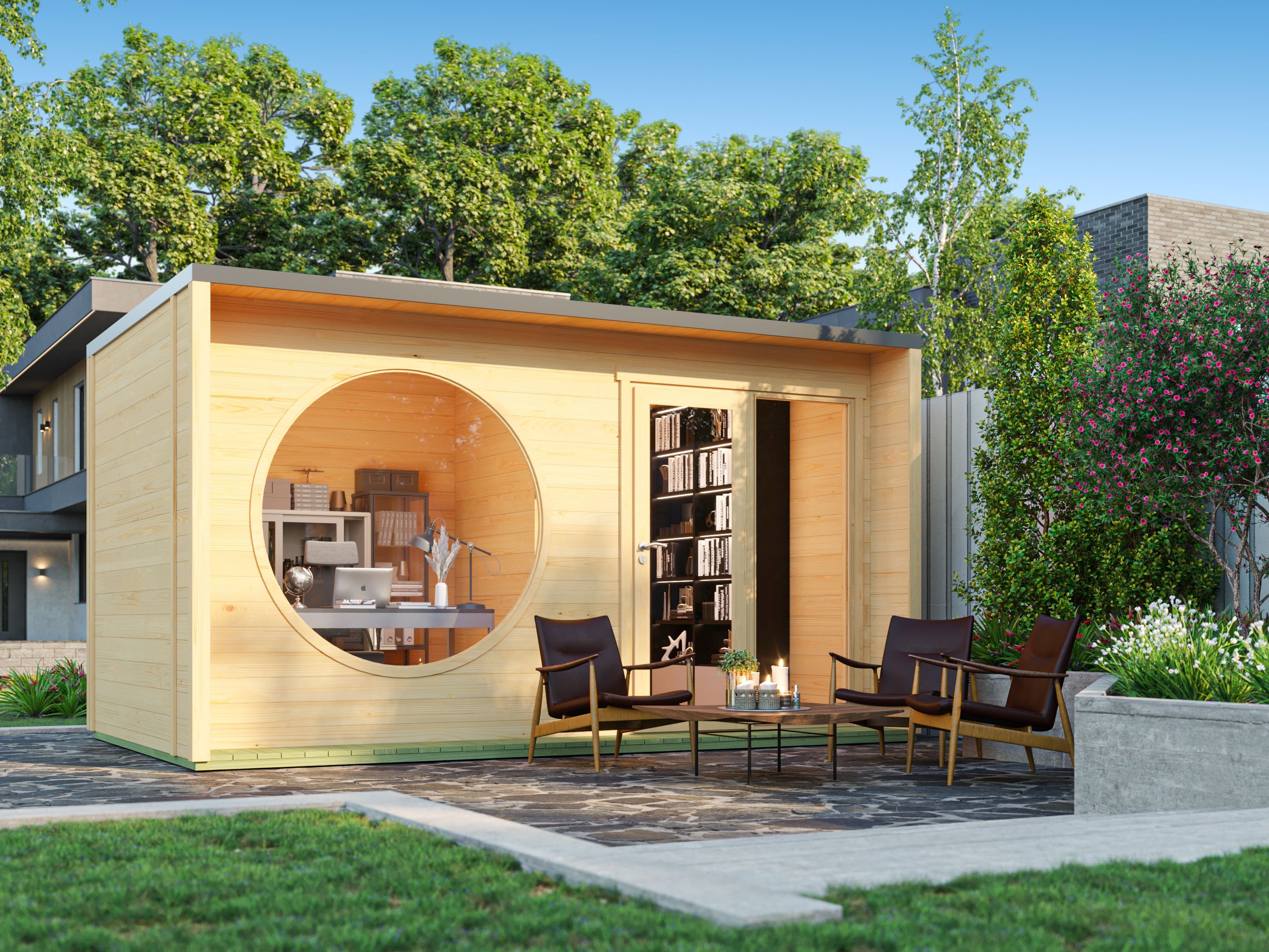 Fjordholz Gartenhaus Modell Office Box Größe L nat 6x3m | Rabatt: 26 %