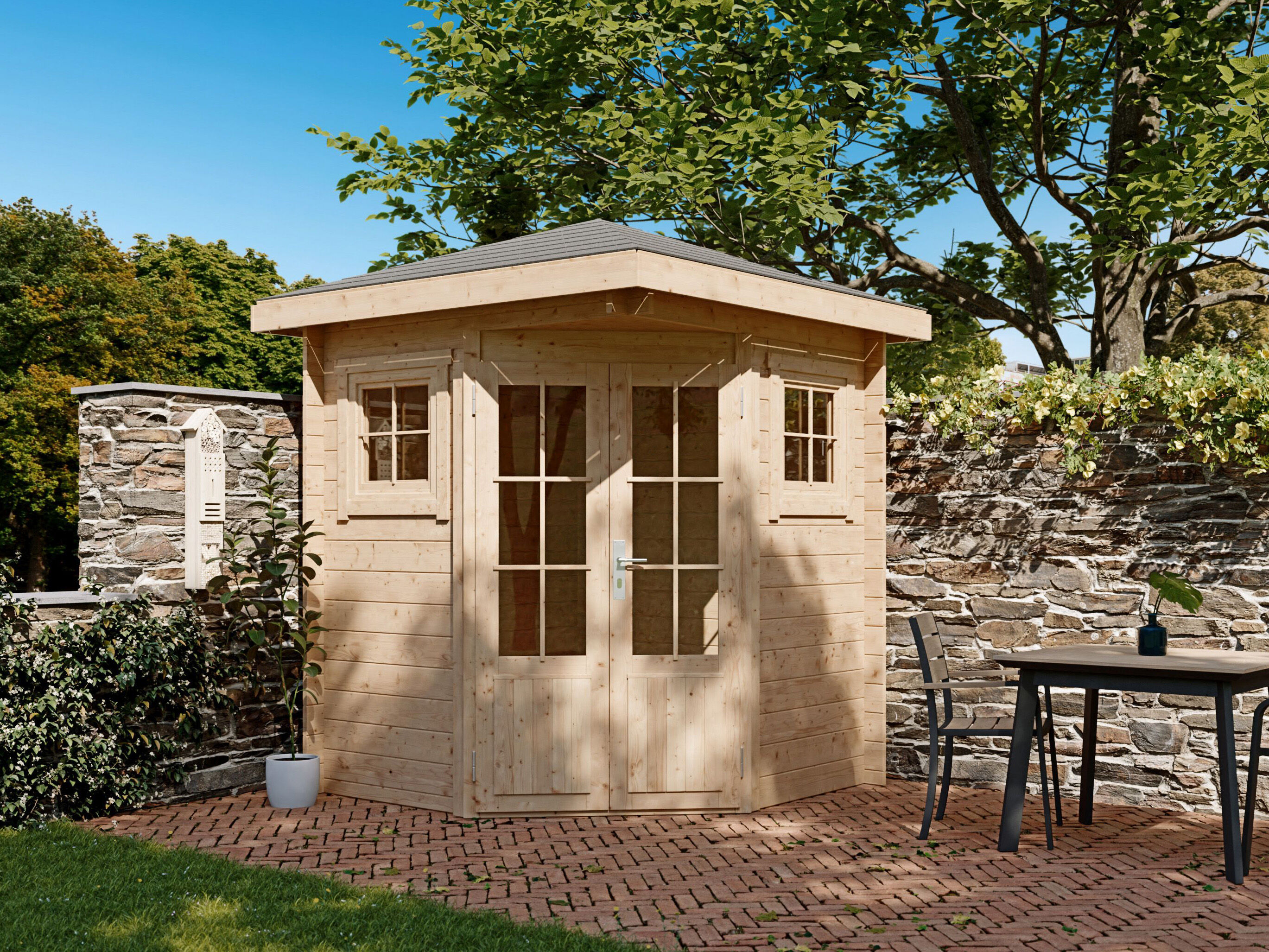 Fjordholz 5-Eck Gartenhaus Modell Evelyn 1A 5x5m | Rabatt: 26 %