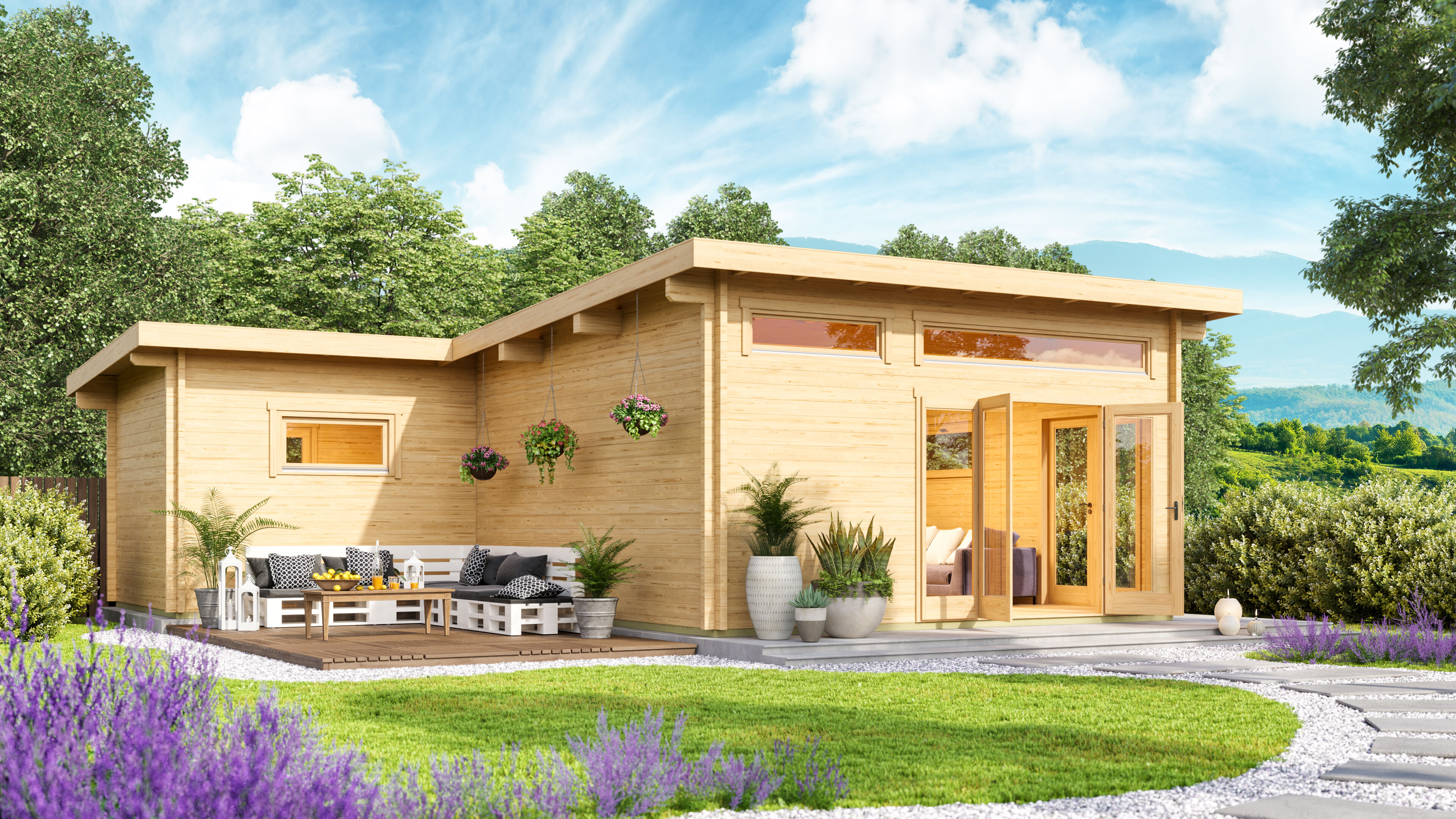 Fjordholz Gartenhaus Modell Harbord 70 9x9m | Rabatt: 26 %